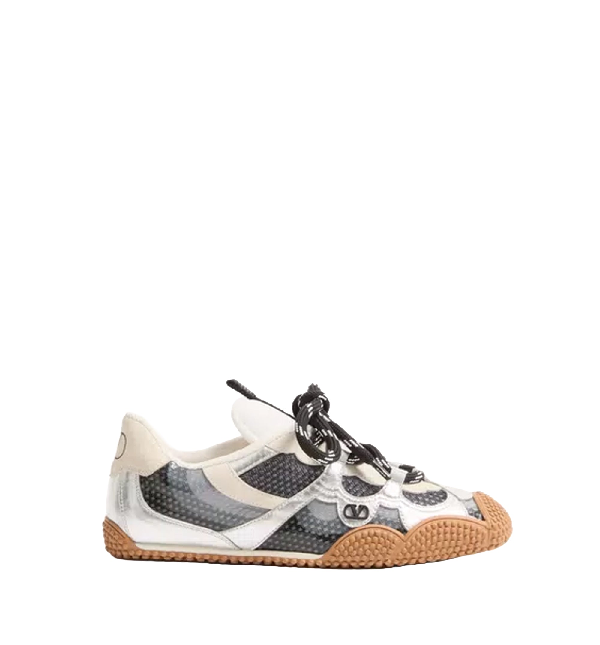Amphibia Sneaker in Rubberized Calfskin and Laminated Nappa