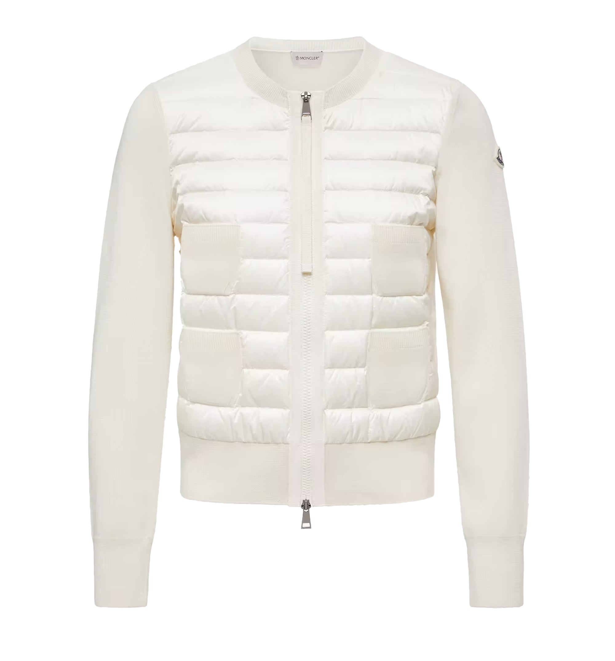 Padded Wool Zip-Up Cardigan
