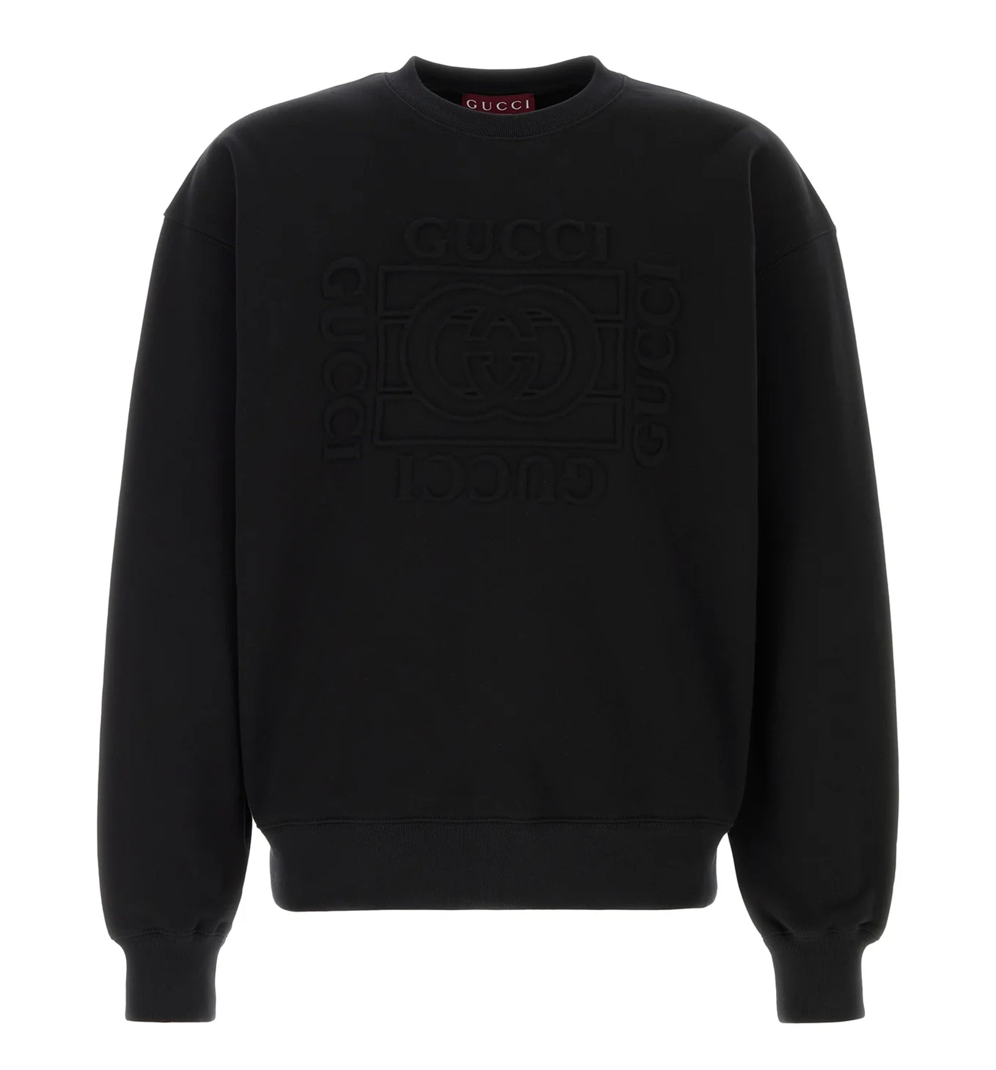 Cotton Jersey Crewneck With Gucci Print