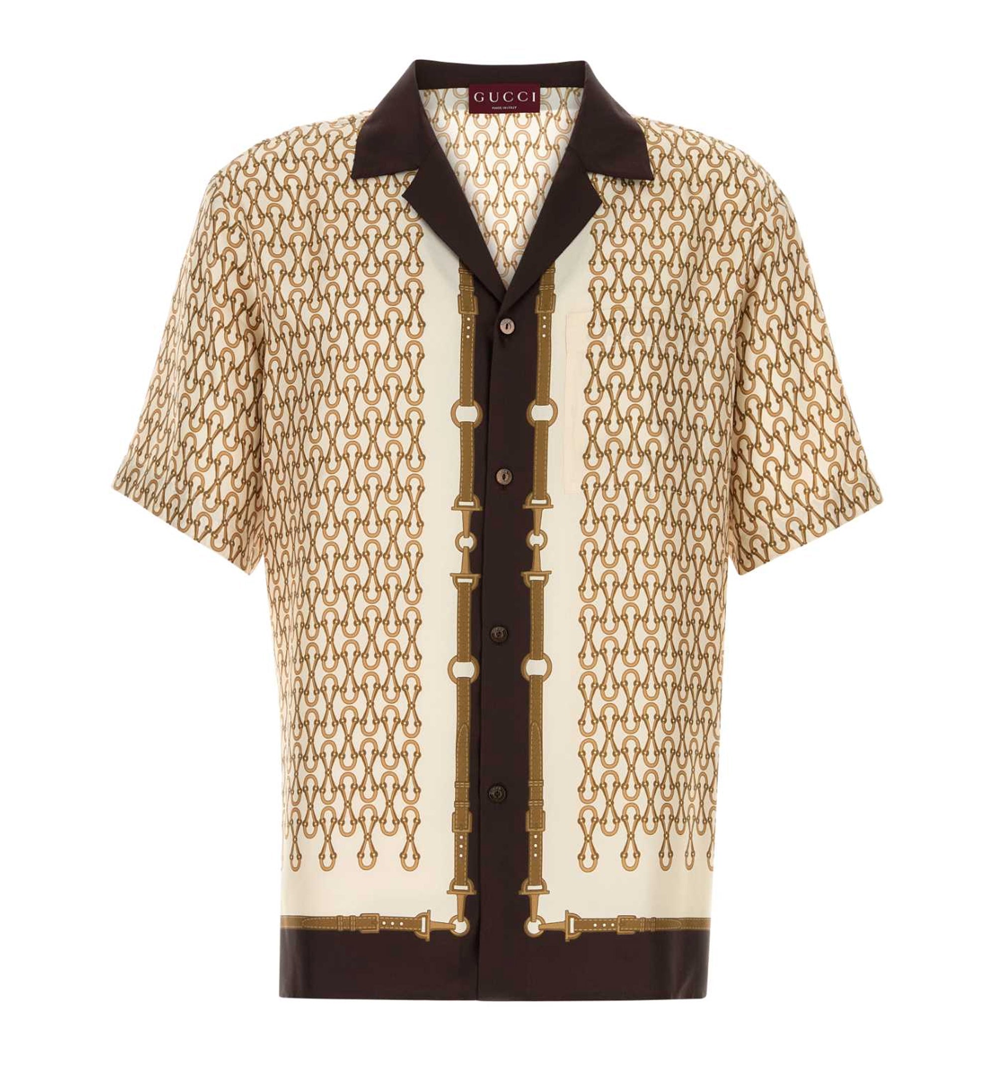 Printed Silk Twill Bowling Shirt