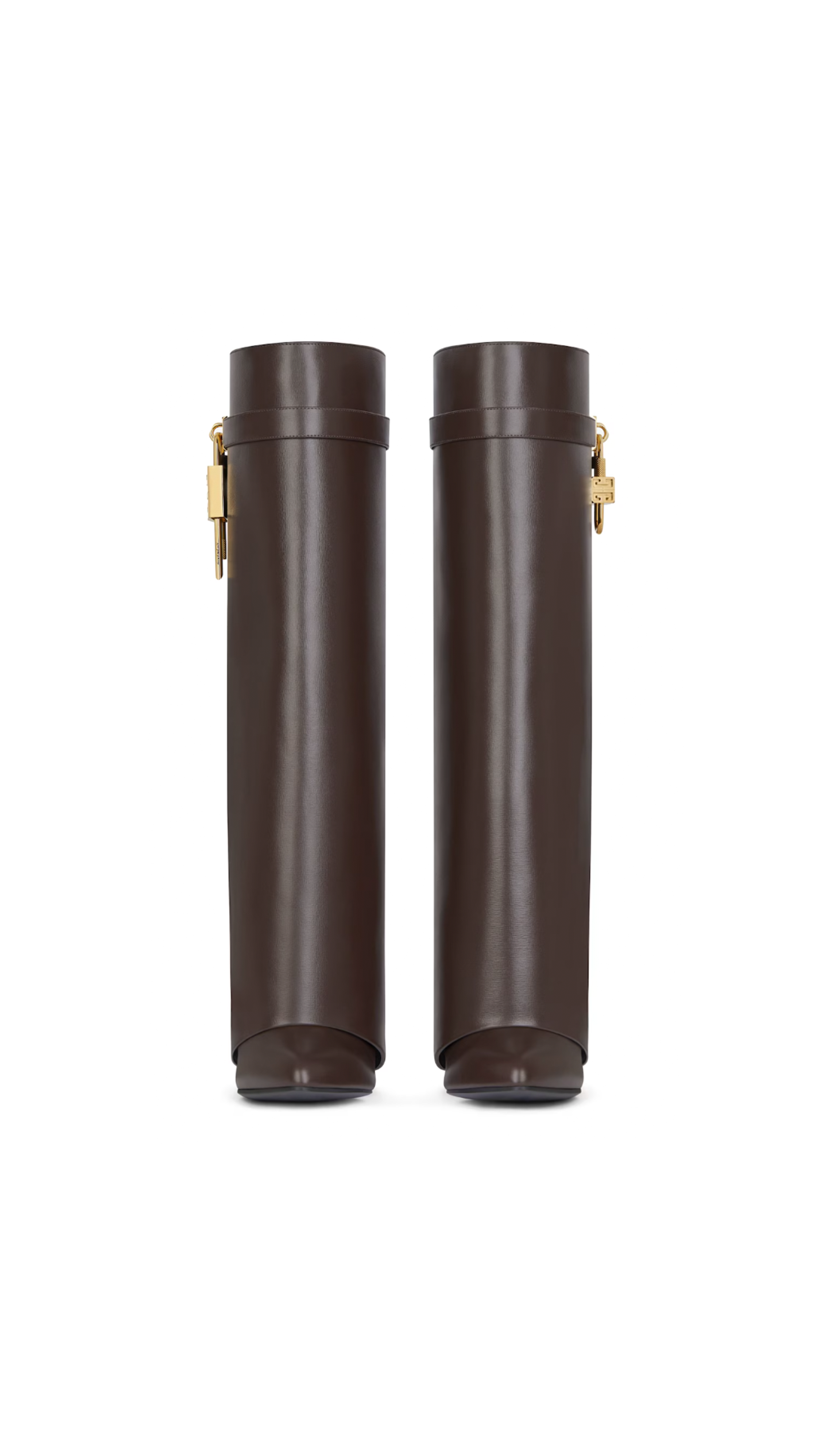 Shark Lock Boots in Leather - Ebony Brown