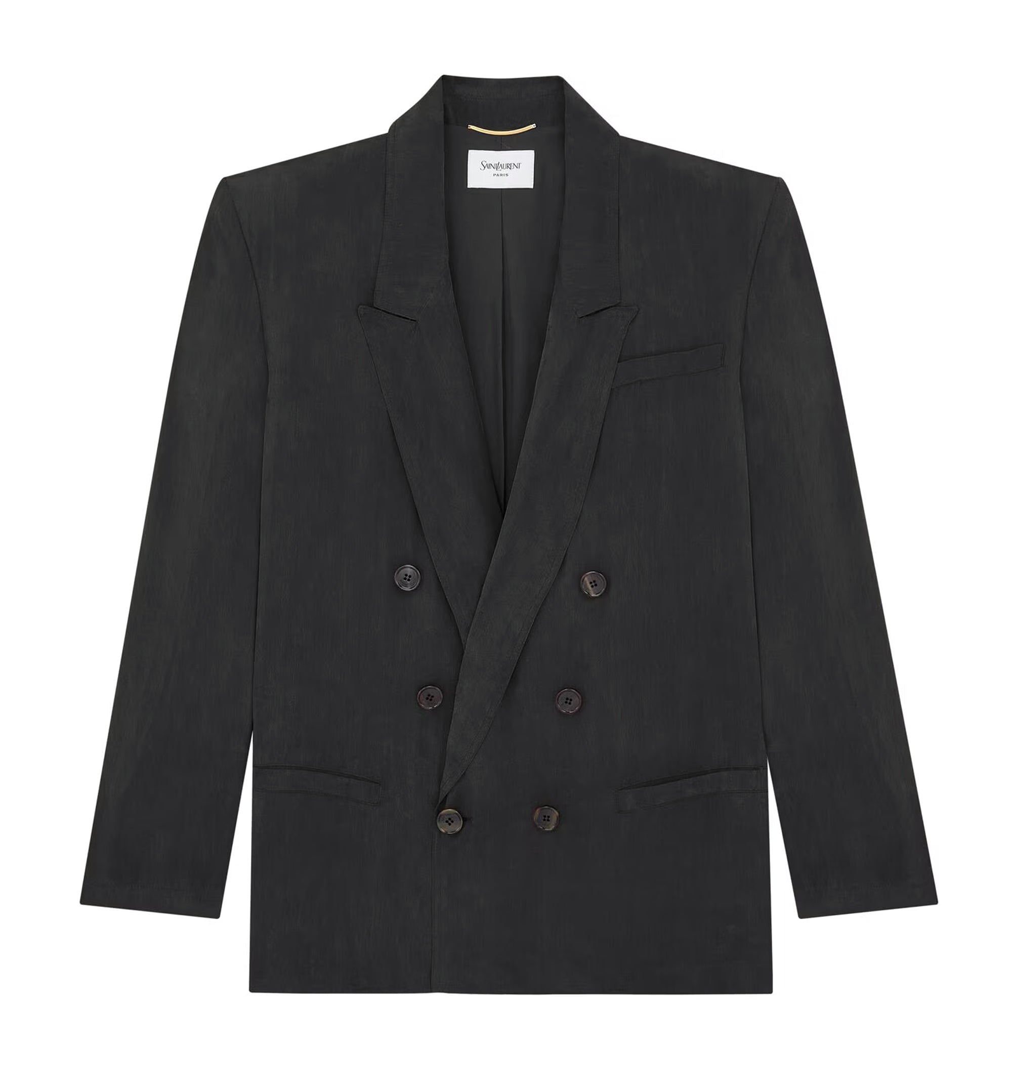 Double-breasted Jacket In Silk Habotai