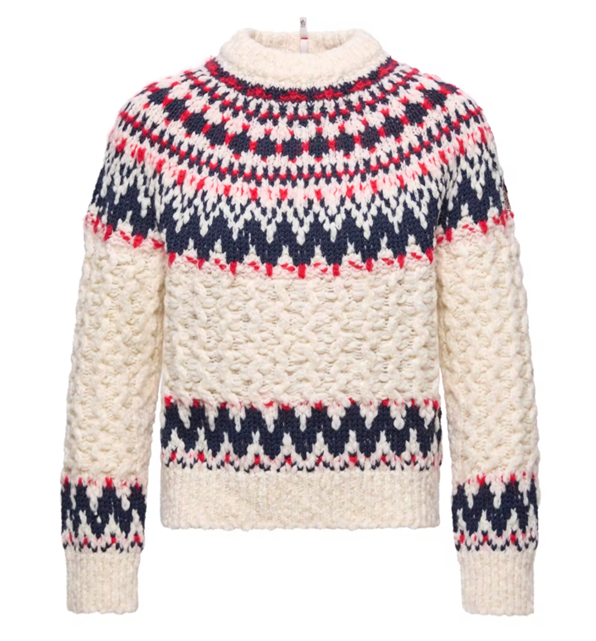 Geometric Jacquard Wool Blend Sweater