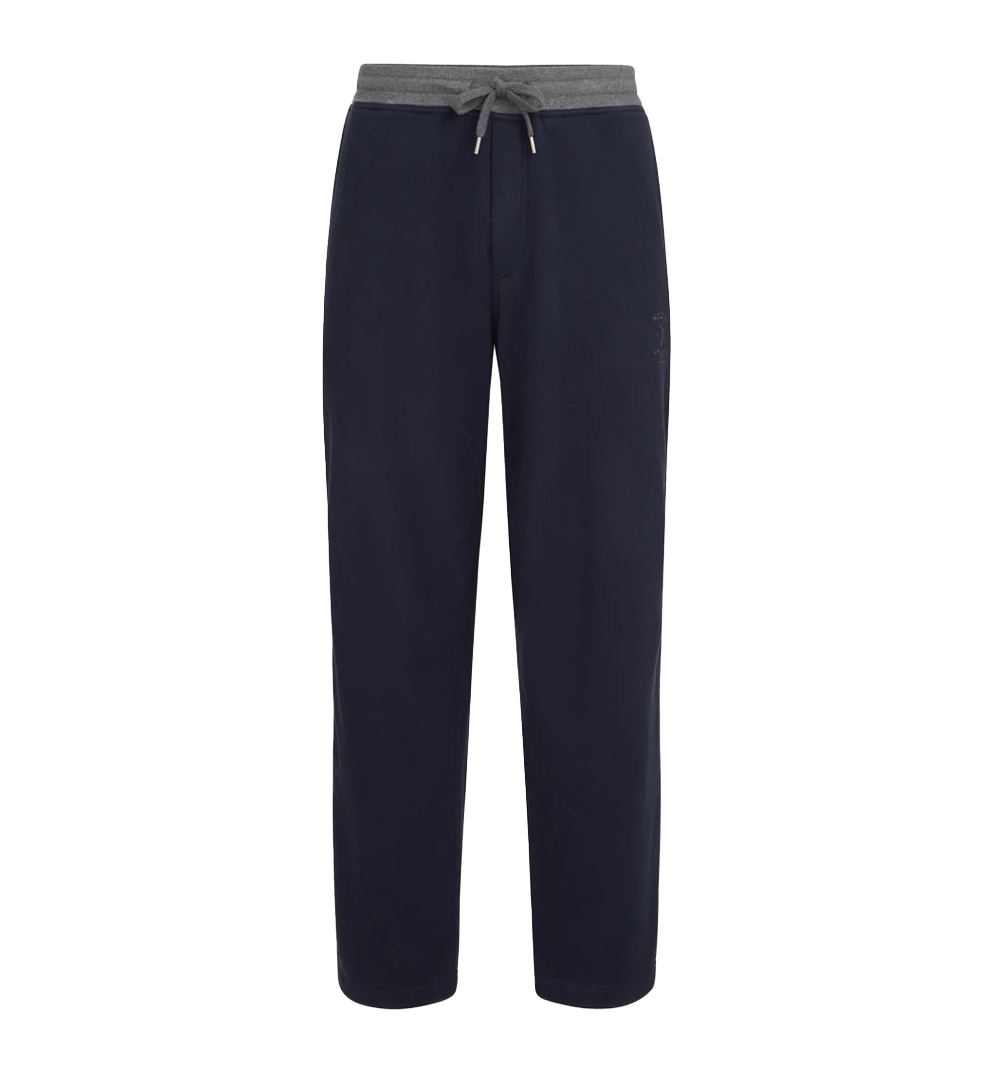 Cotton French terry trousers with embroidery