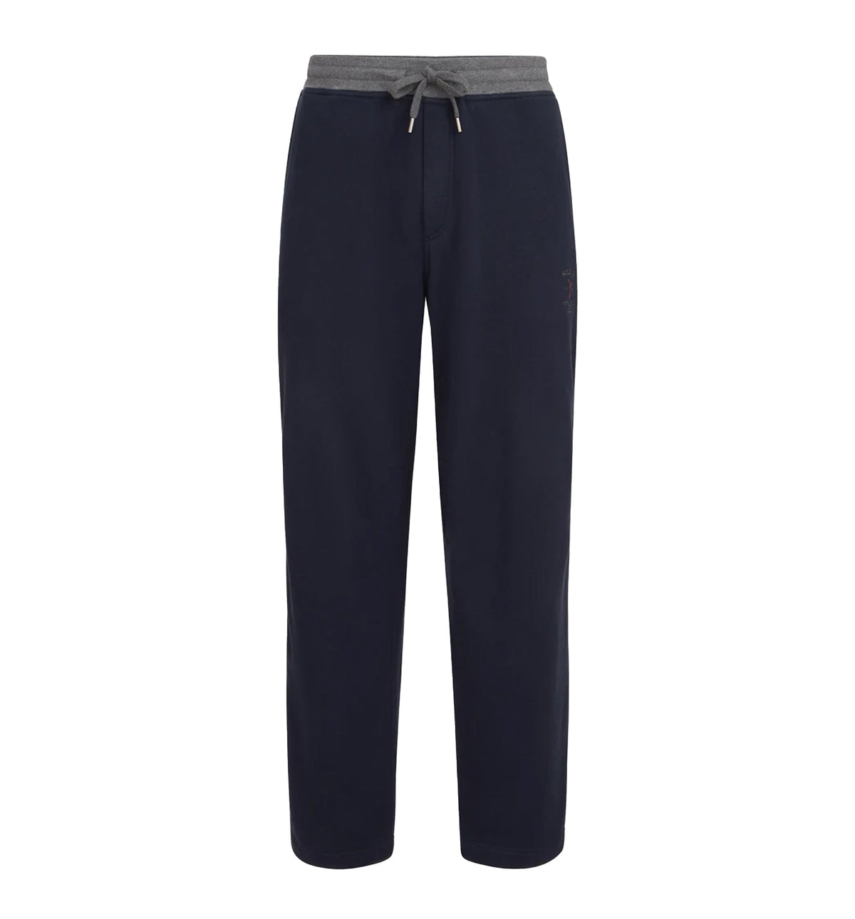 Cotton French terry trousers with embroidery