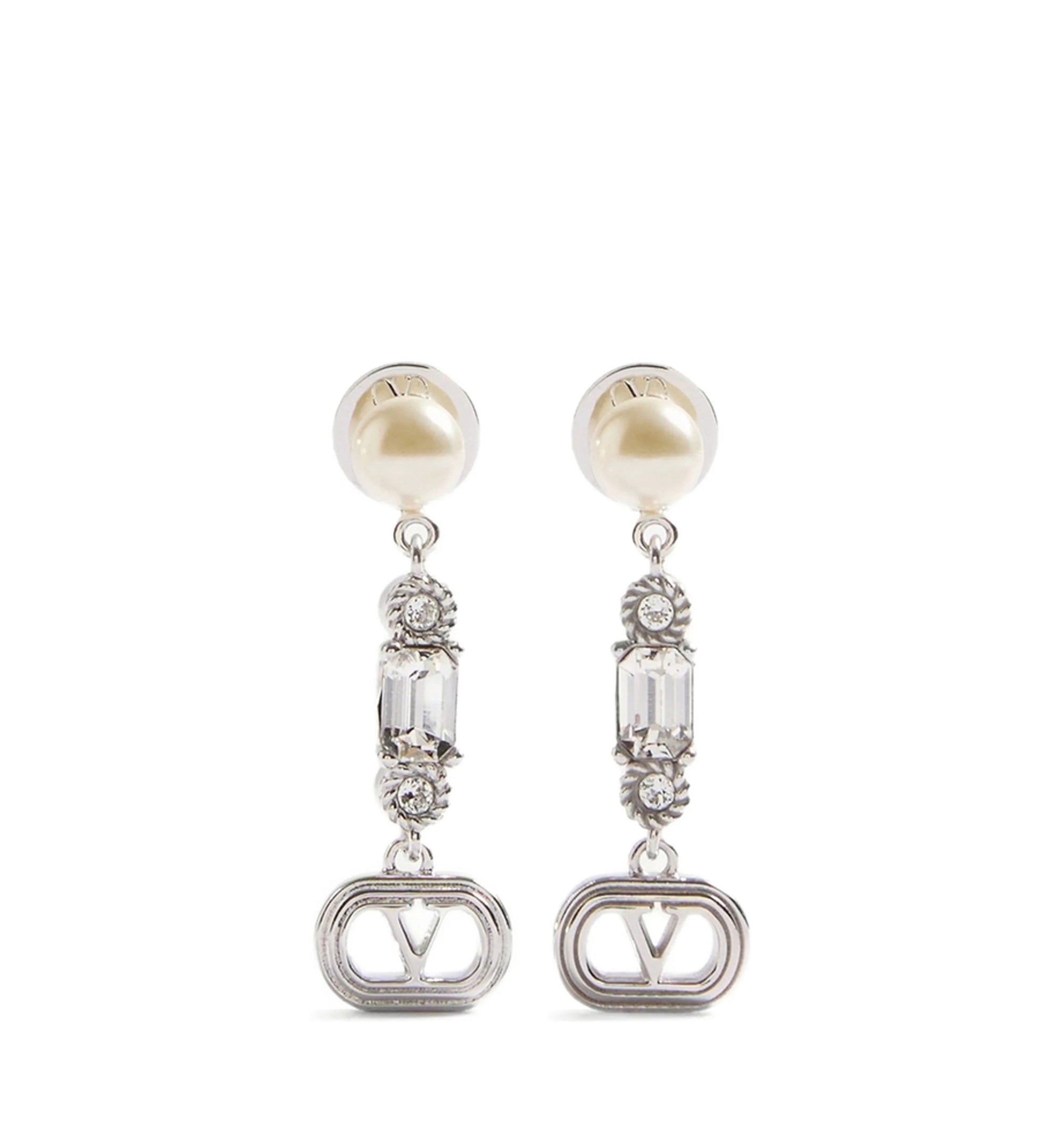 Ovalette Metal, Pearl And Swarovski® Crystal Earrings