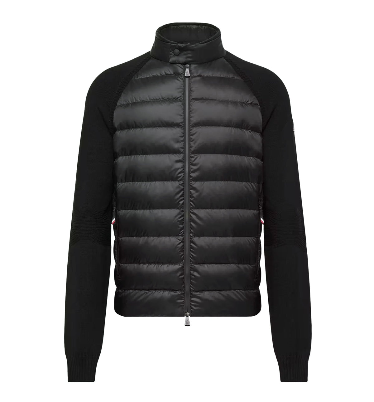 Wool Blend Padded Zip-Up Cardigan