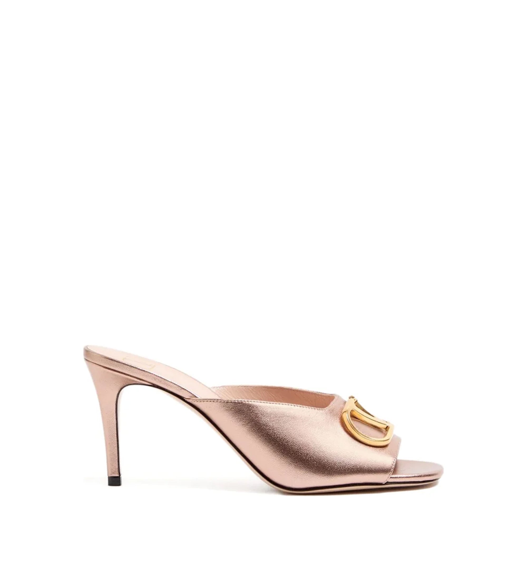 VLogo Signature Leather Slide Sandals 80mm