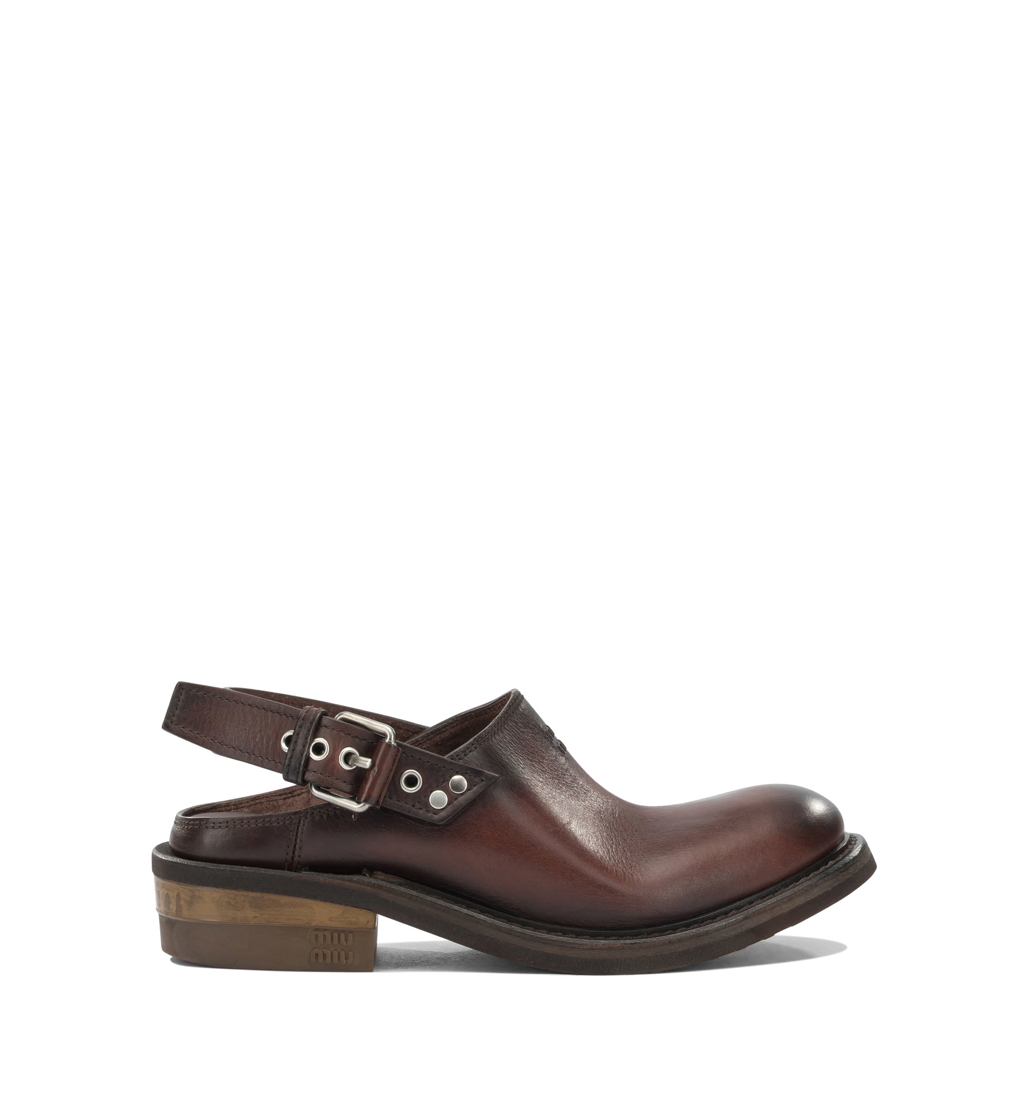 Foule leather mules