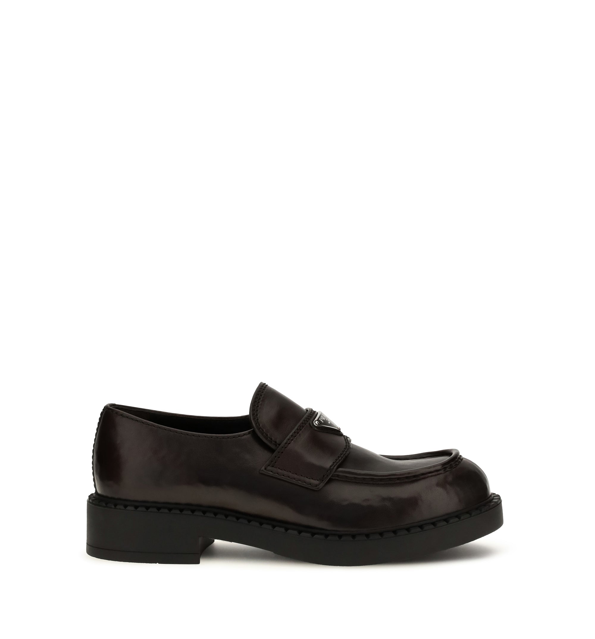 Chocolate brushed leather loafers