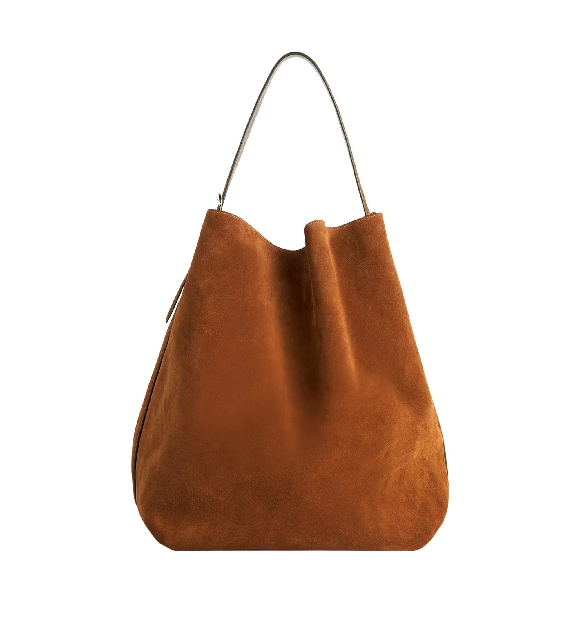 Suede Belted Tote Bag