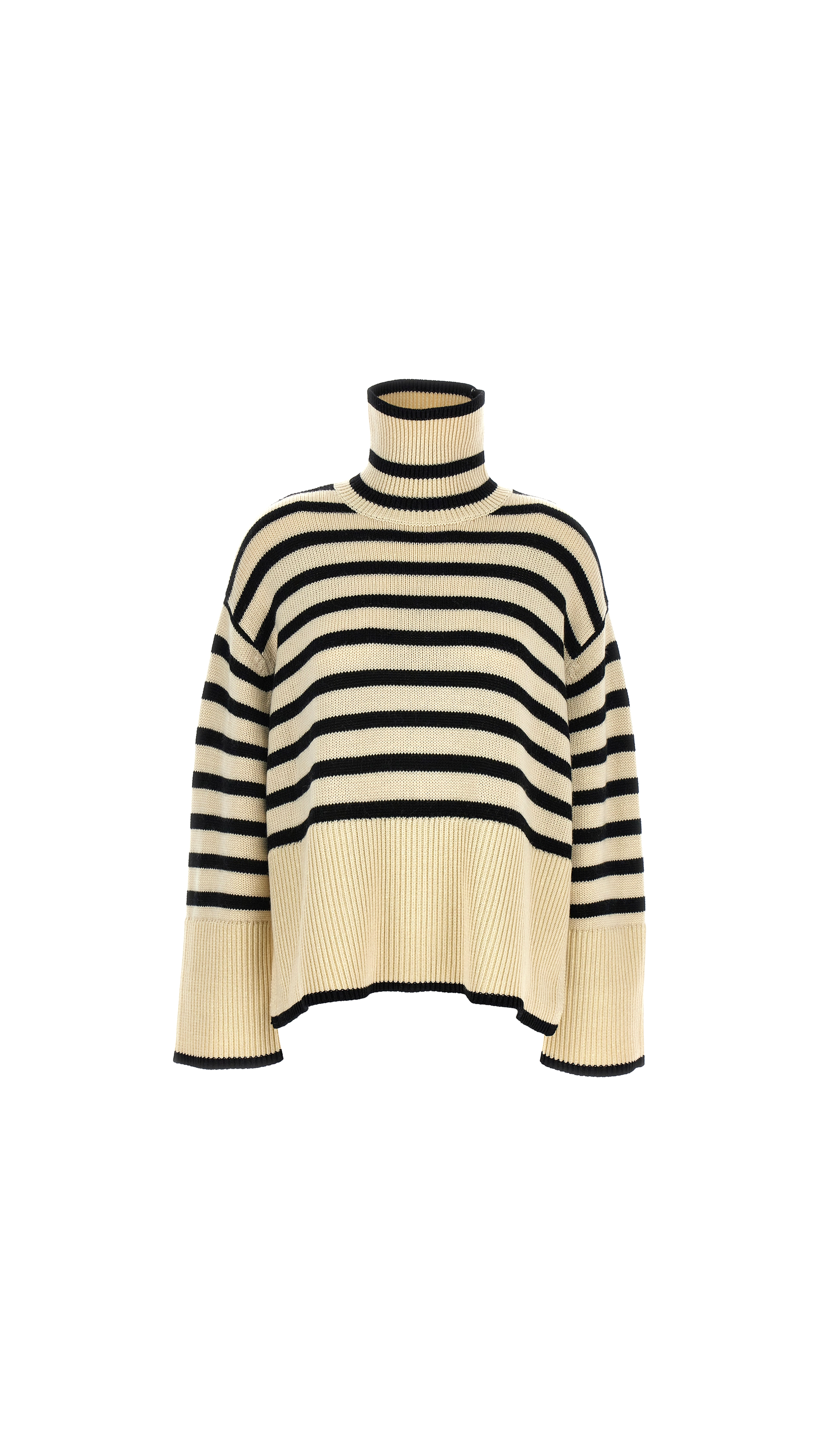 Signature Stripe Turtleneck - White