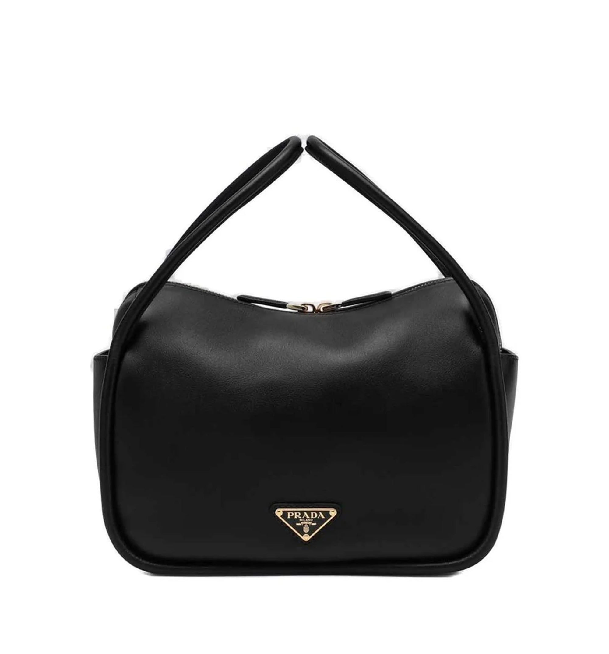 Logo-Plaque Zipped Tote Bag - Black