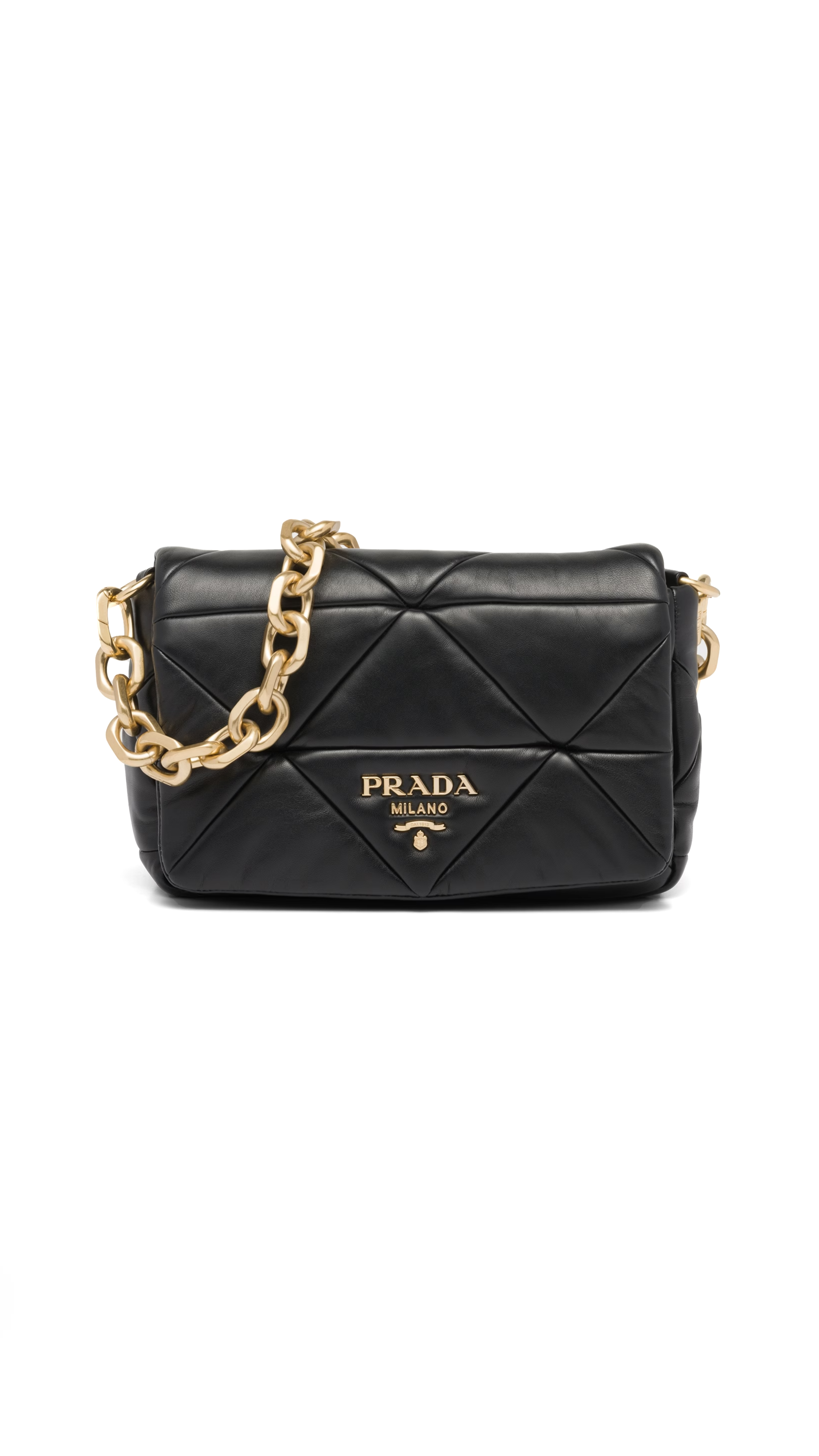 System Nappa Patchwork Shoulder Bag - Black