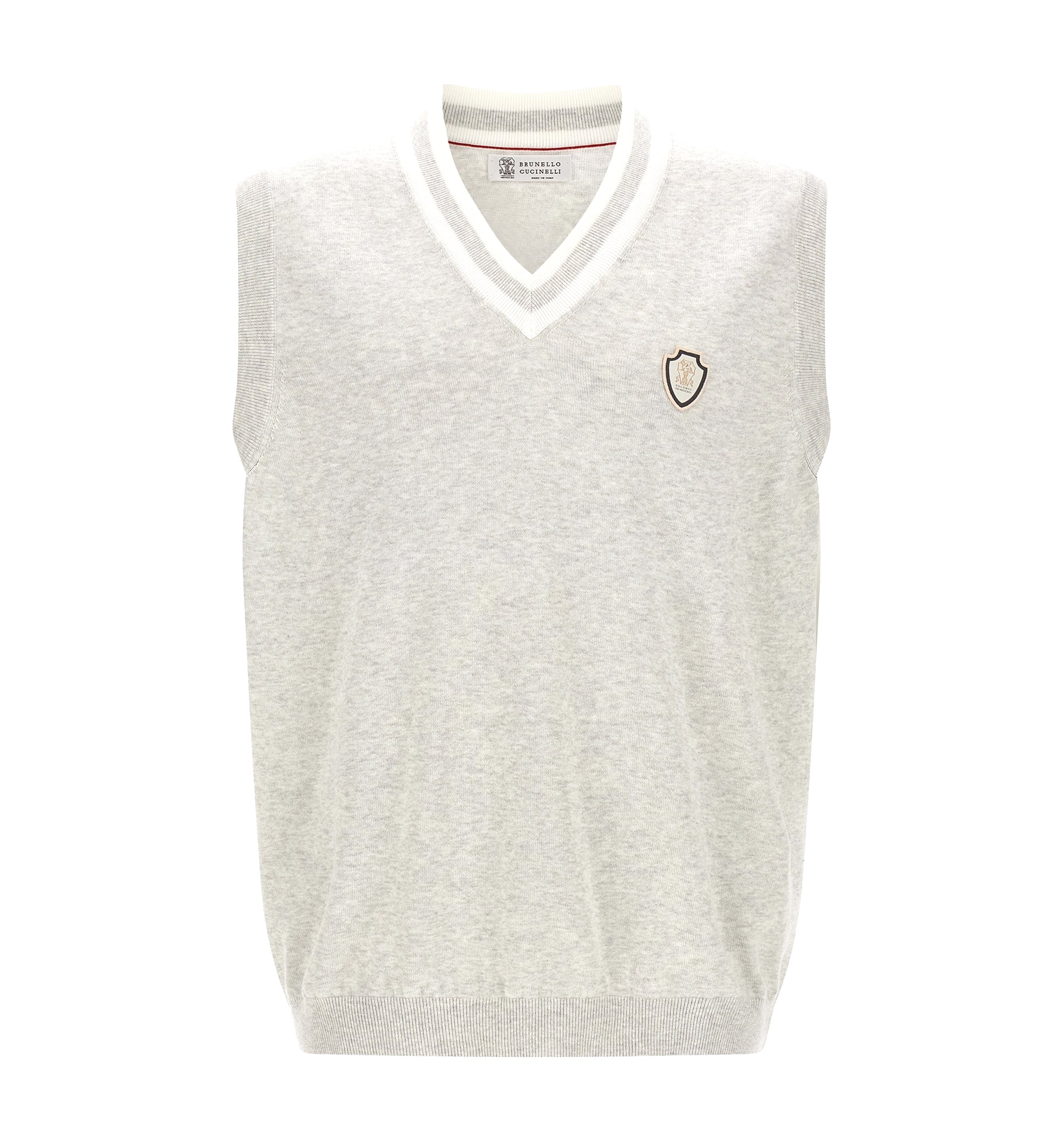 Cotton knit vest with logo