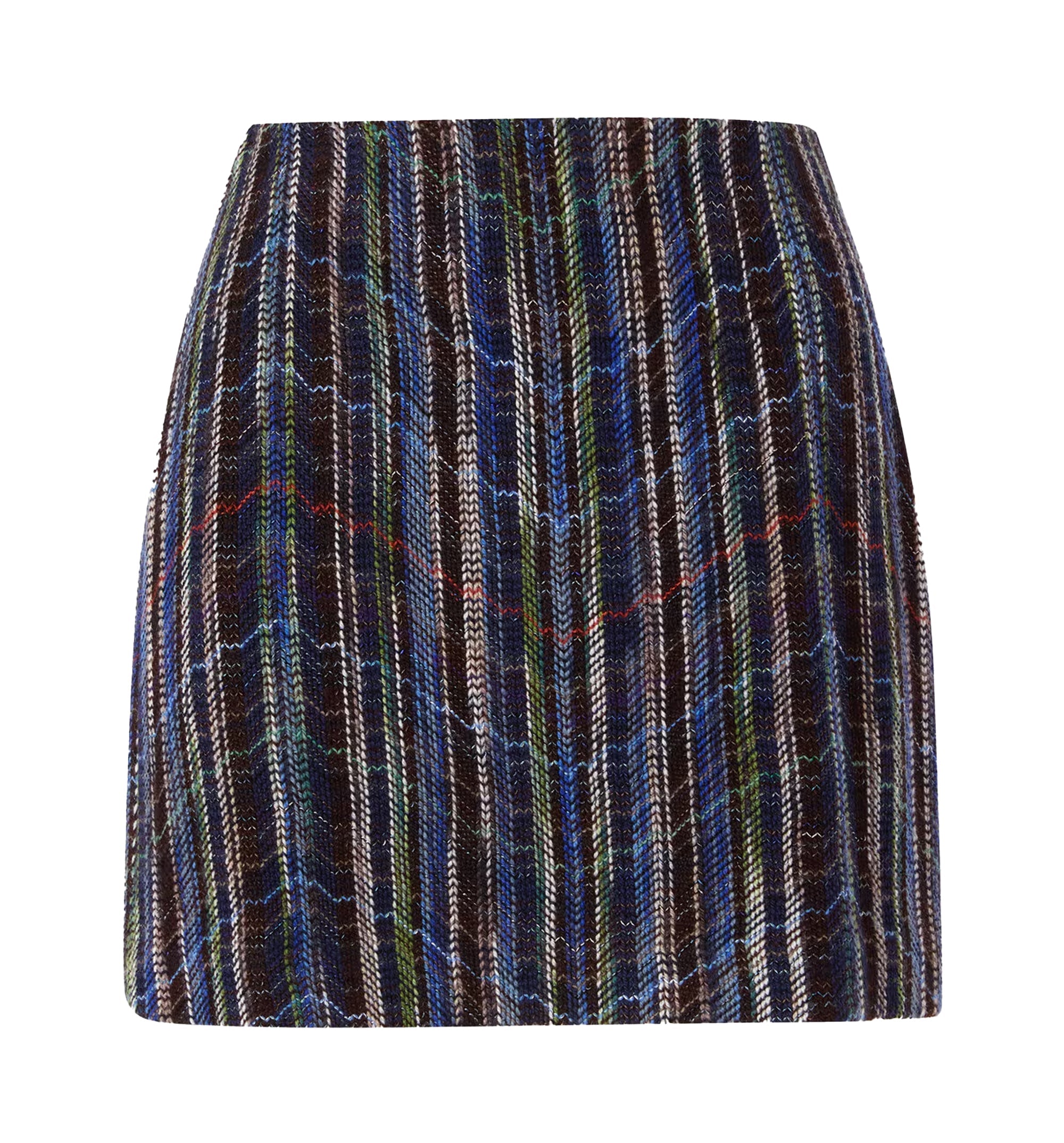 Wool and viscose mini skirt with woven motif