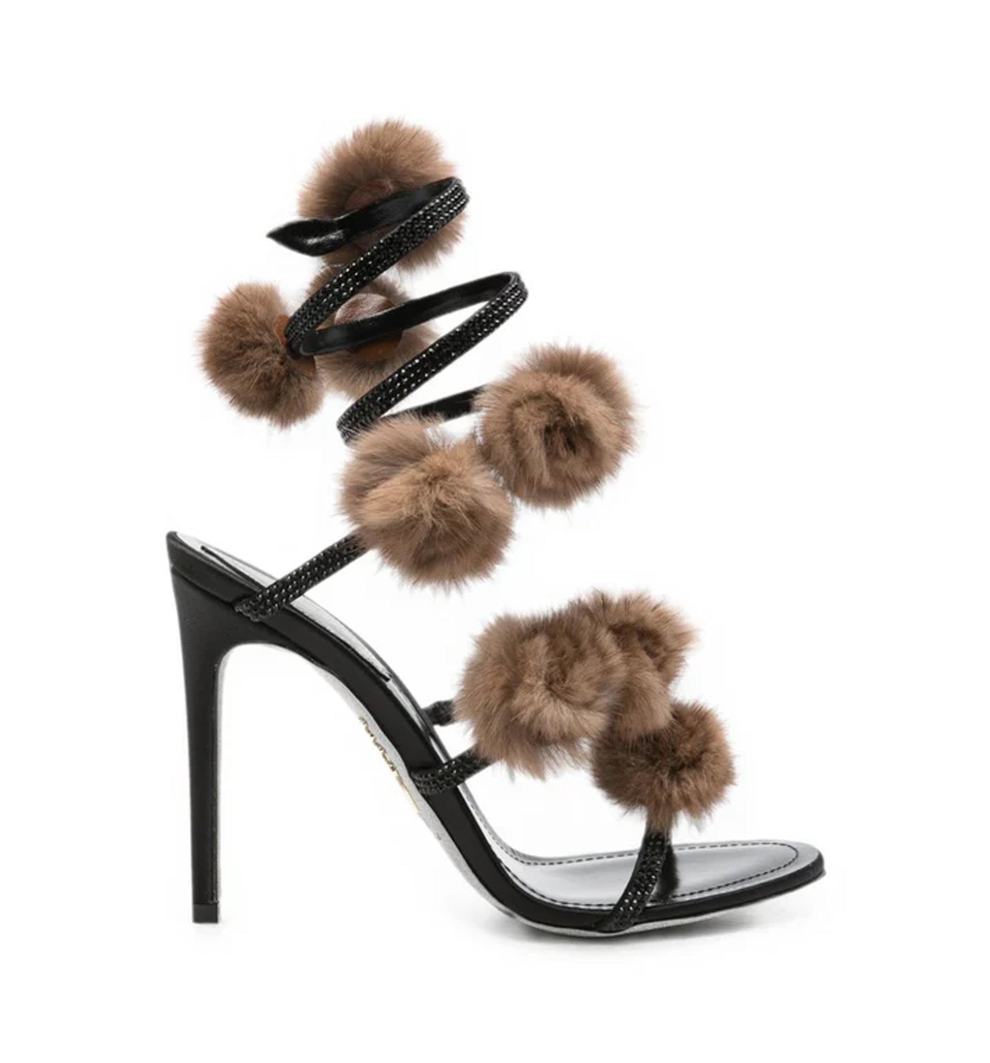 Black Satin Sandals