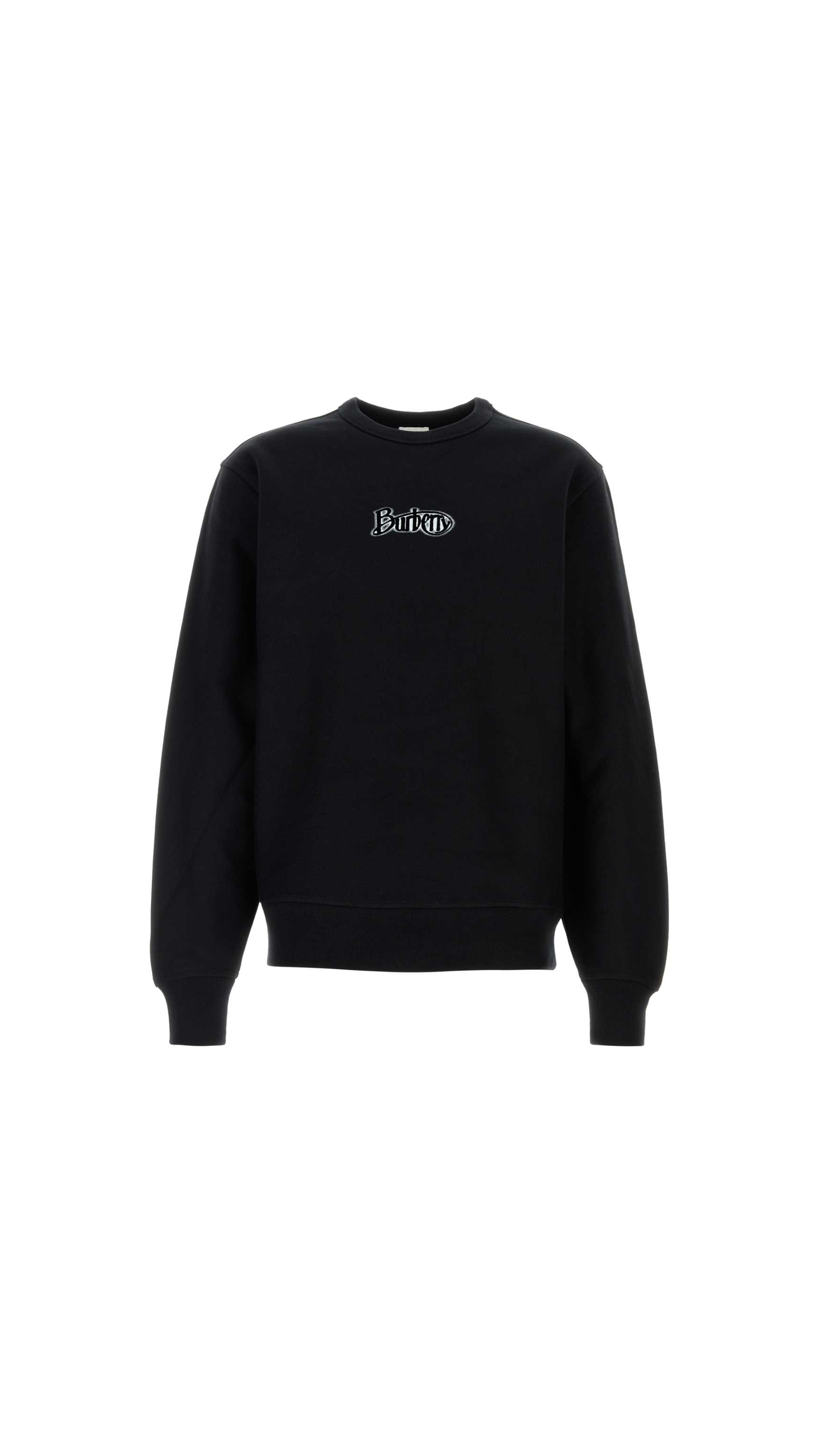 Cotton Blend Sweatshirt - Black
