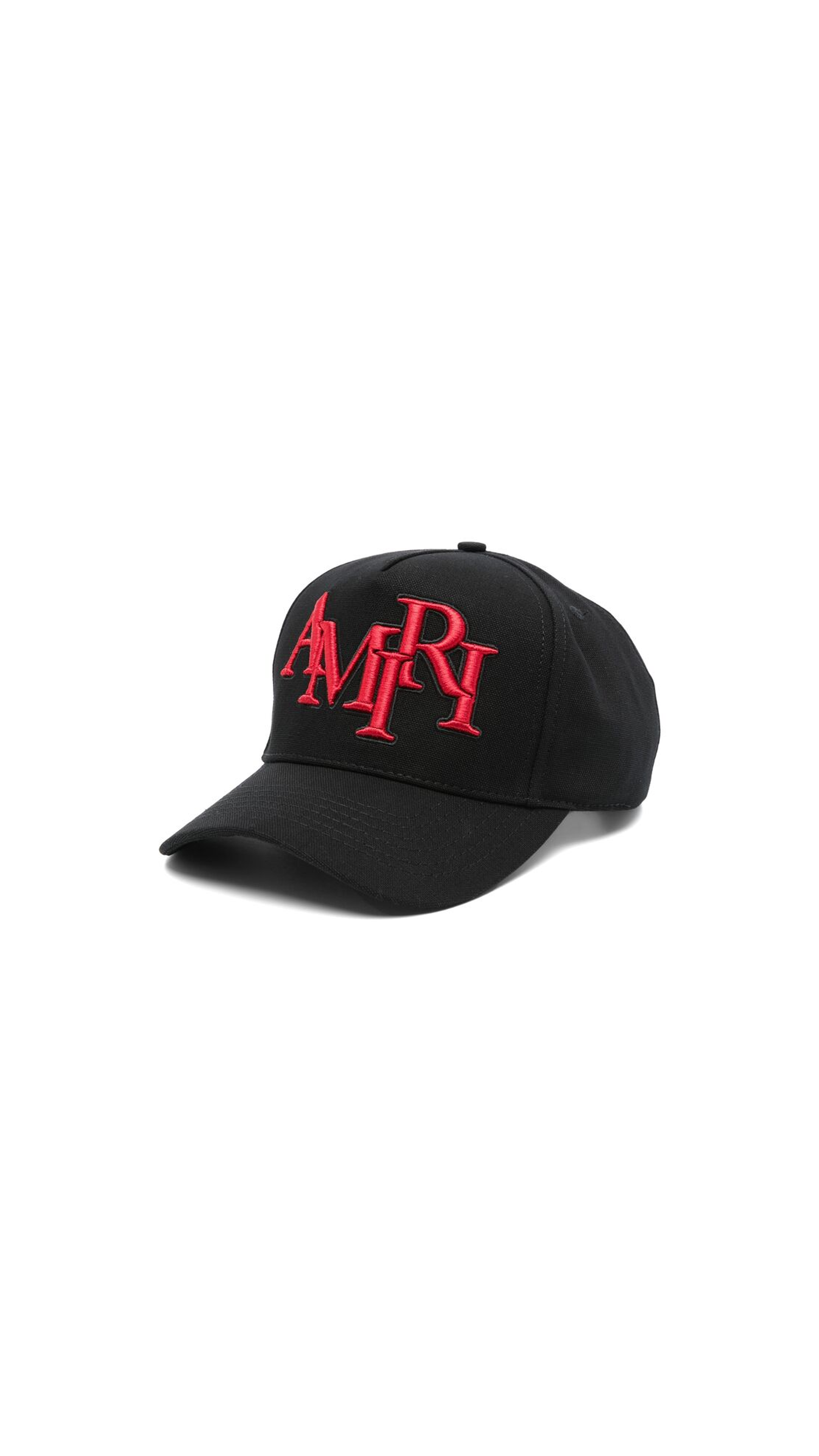 Staggered Logo Cap - Black/Red