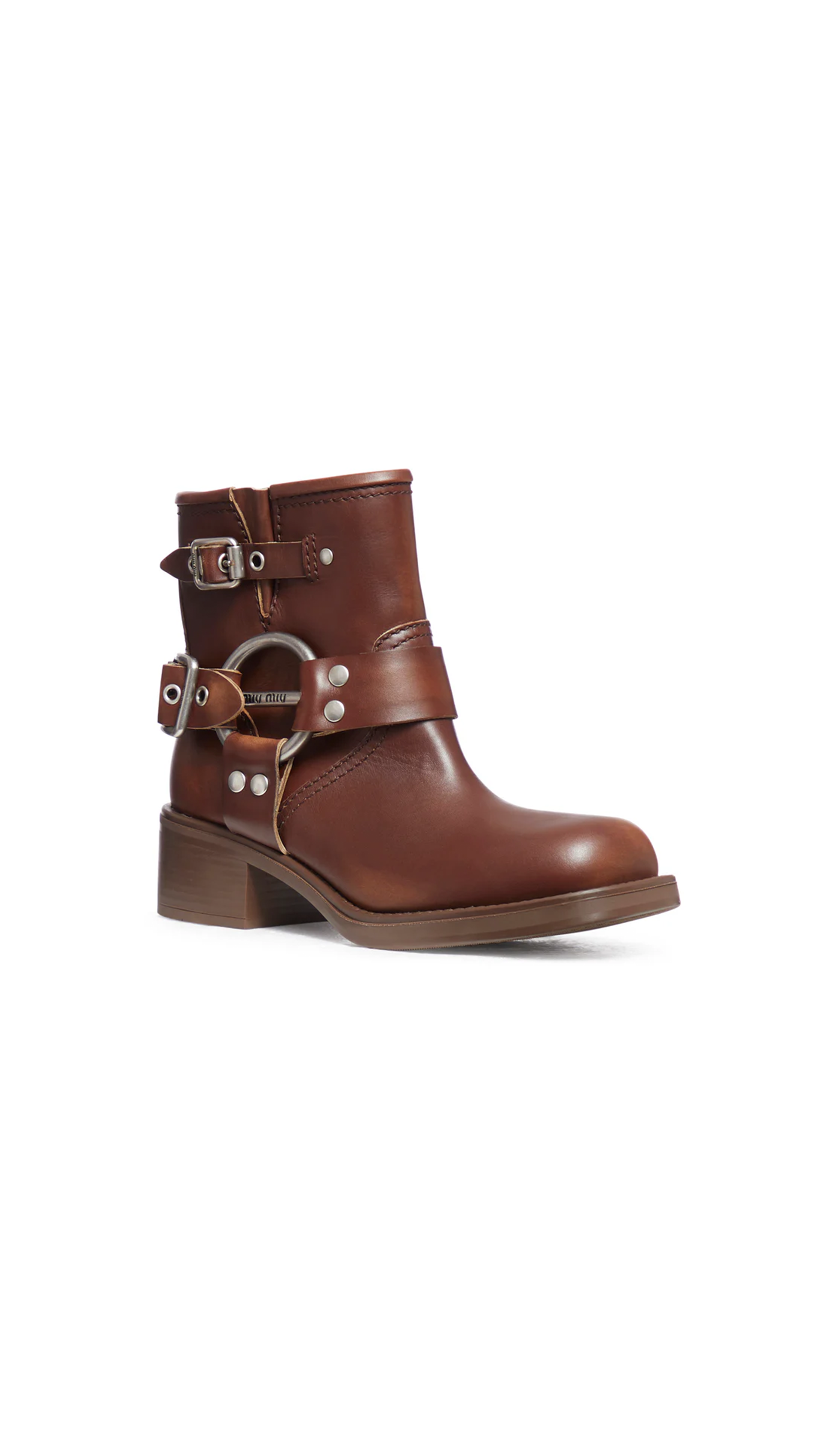 Vintage-Look Leather Booties - Sienna