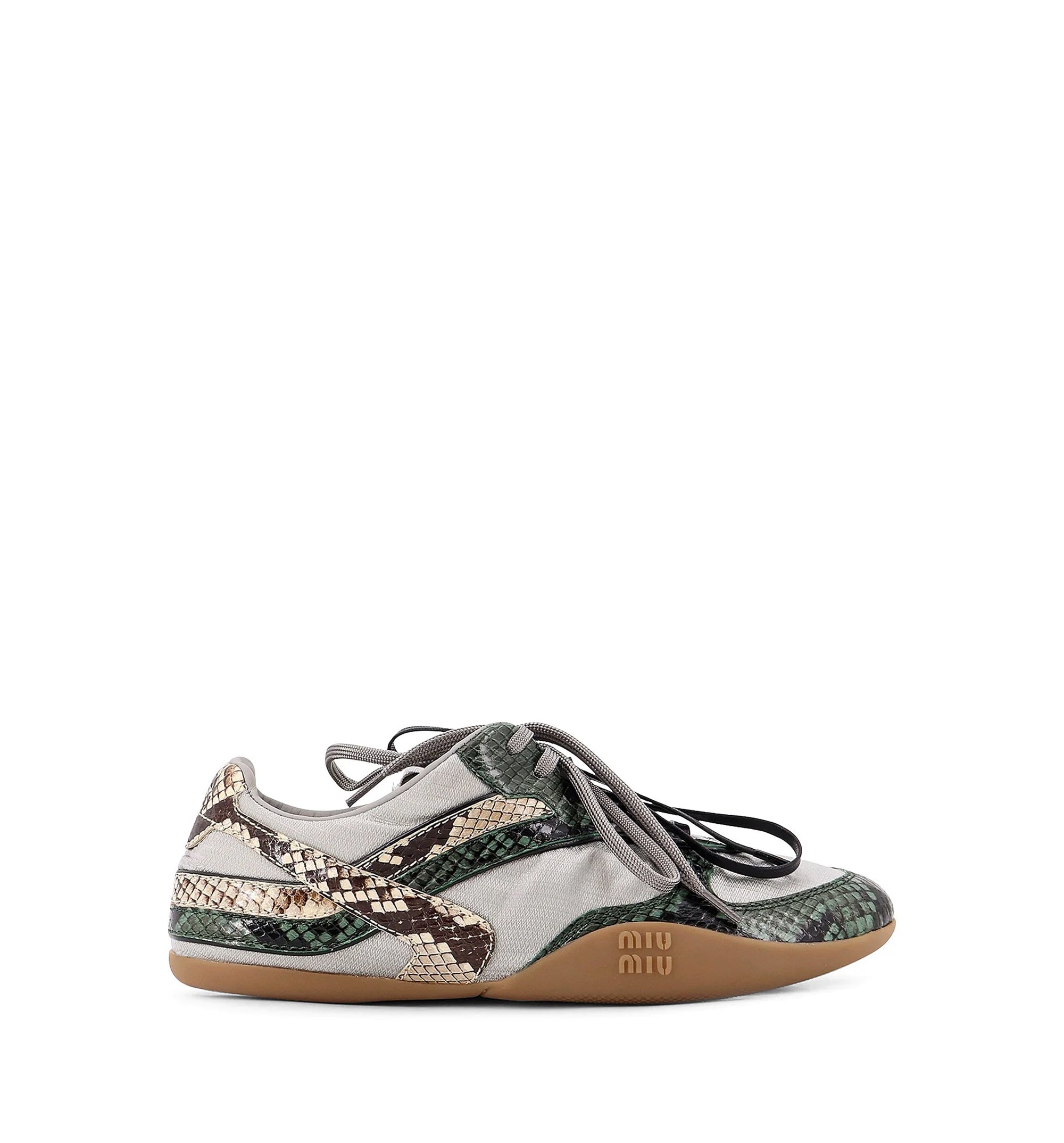 Gymnasium technical fabric and python-print Aisley sneakers