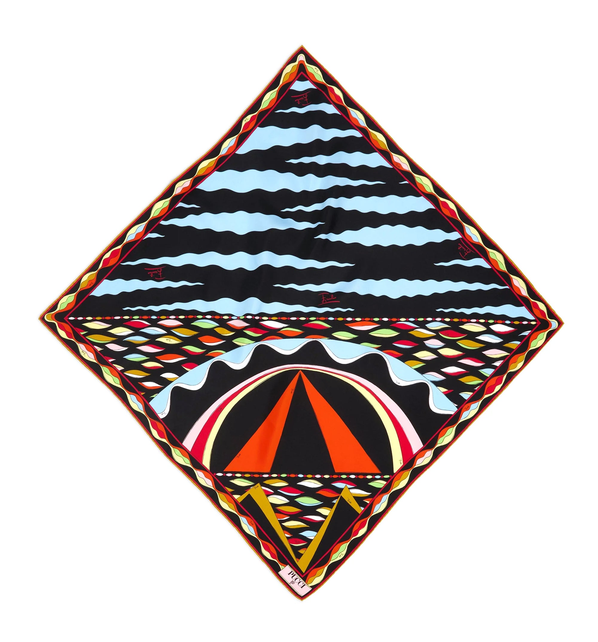 Mixed Print Silk Scarf