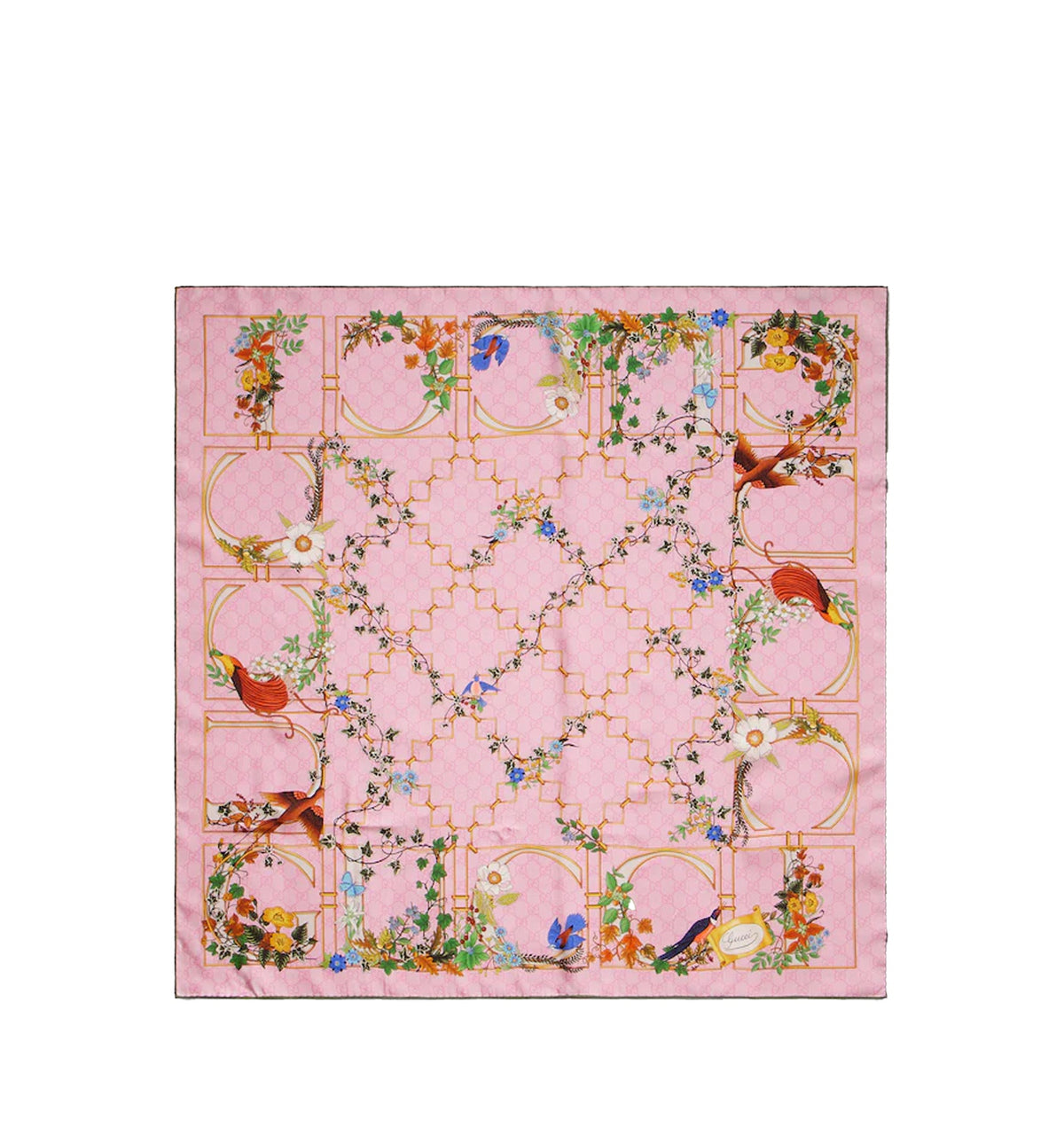Printed GG silk twill carré
