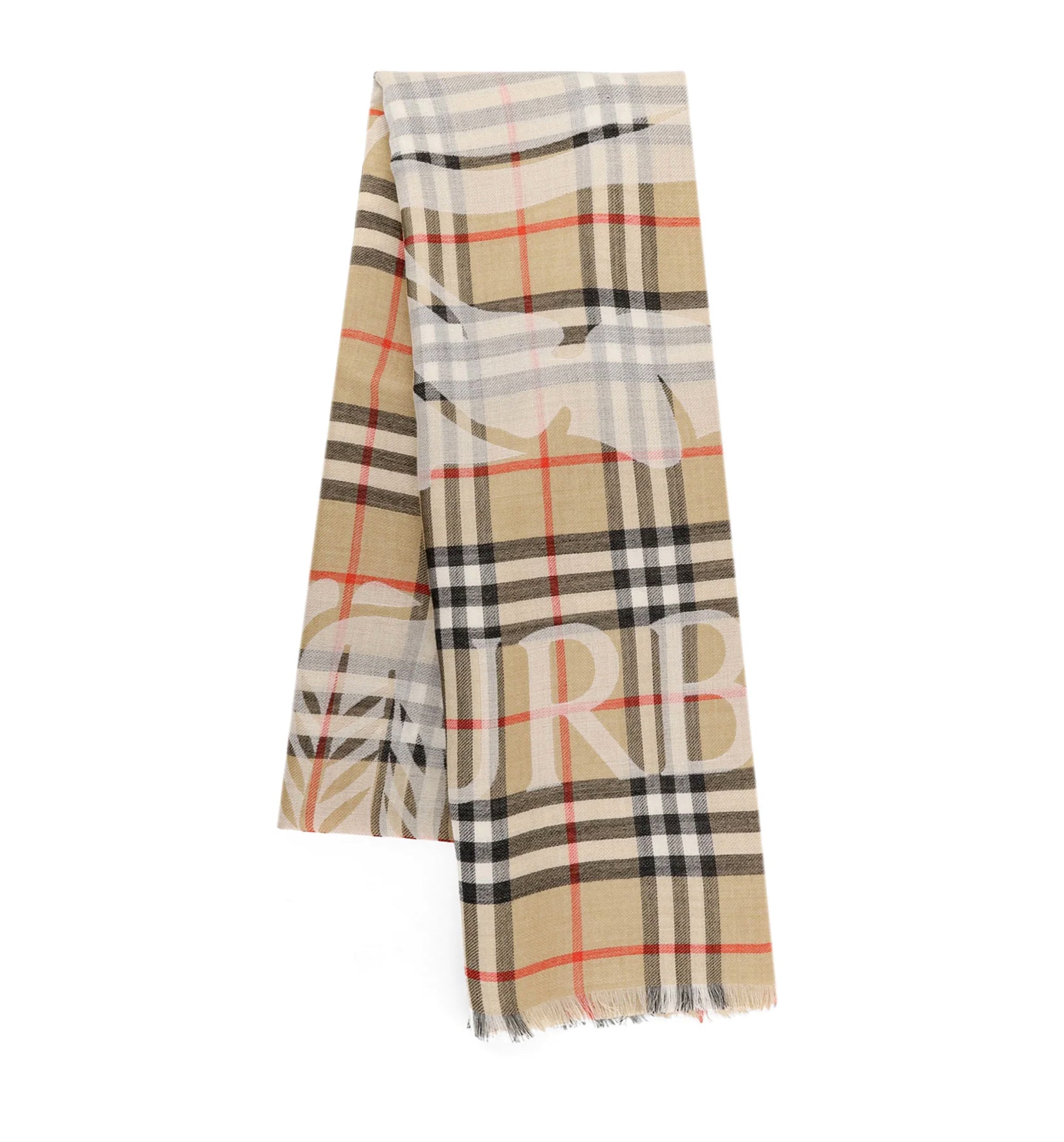 Check Wool And Silk Scarf