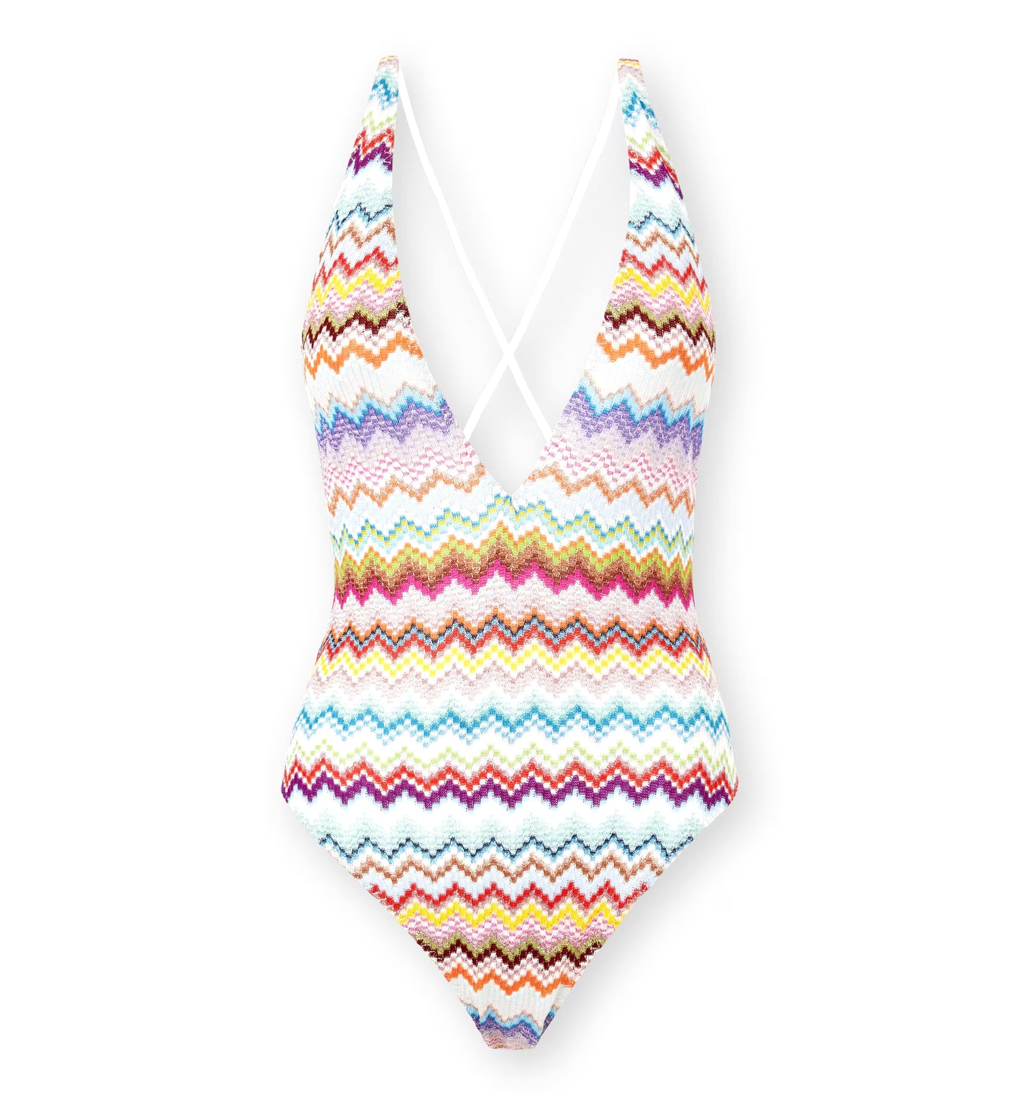 Zigzag-Pattern One-Piece Swimsuit