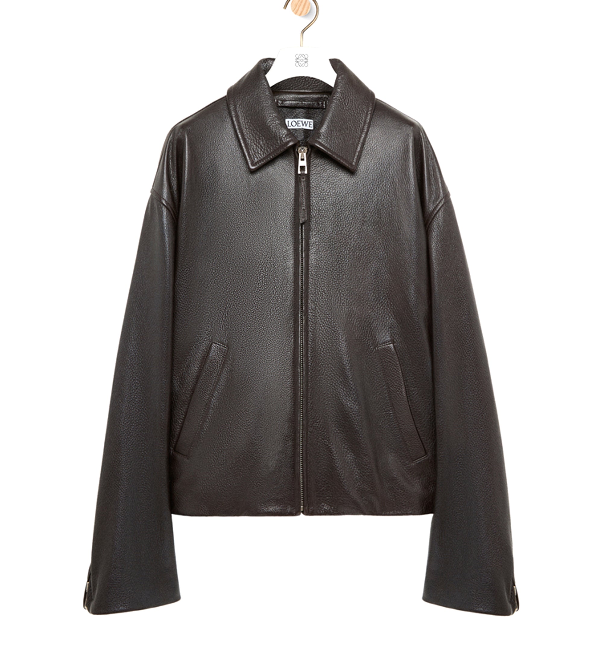 Zip-up jacket in deerskin