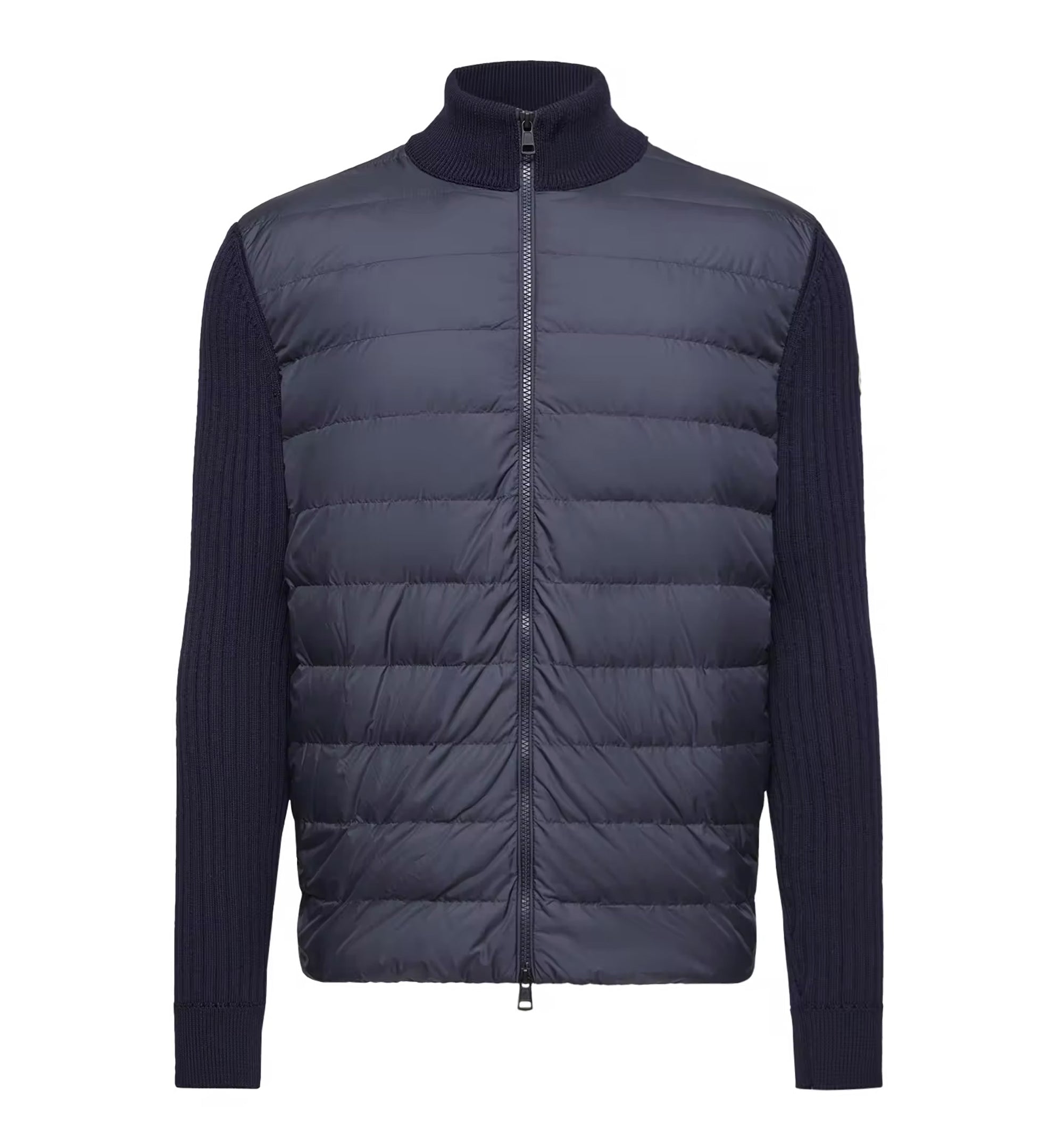 Padded Wool Zip-Up Cardigan