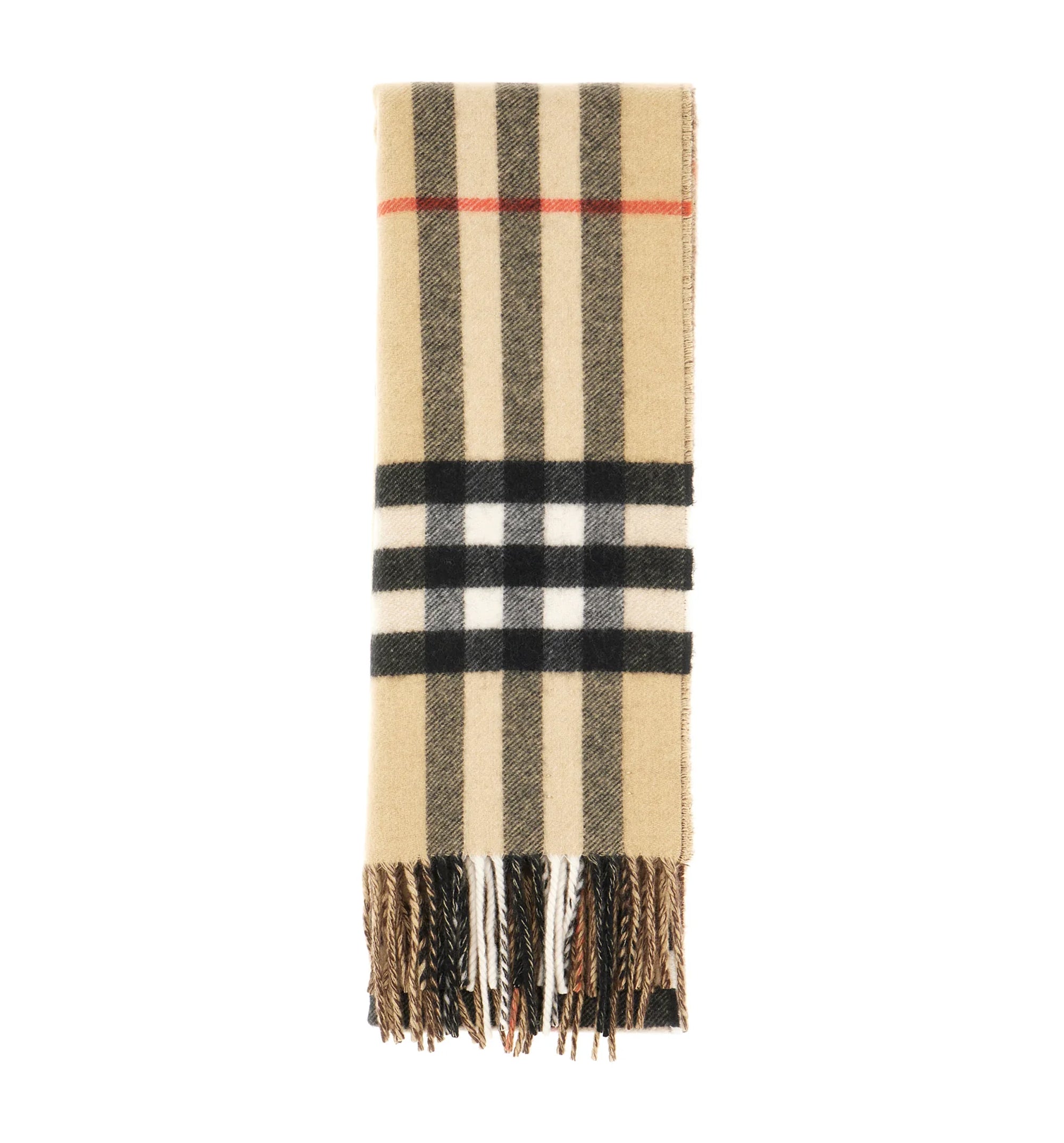 Contrast Check Cashmere Scarf