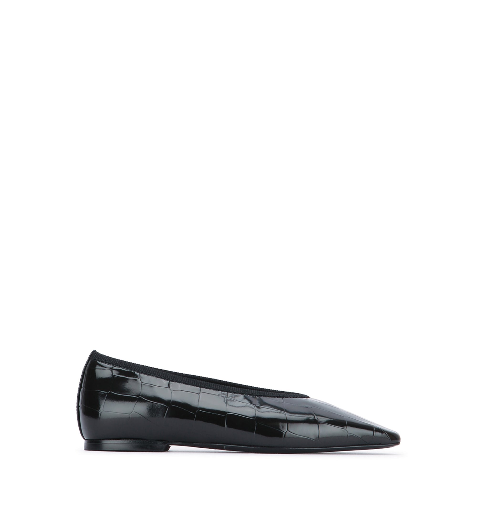 Minimalist Croco-Embossed Ballerinas