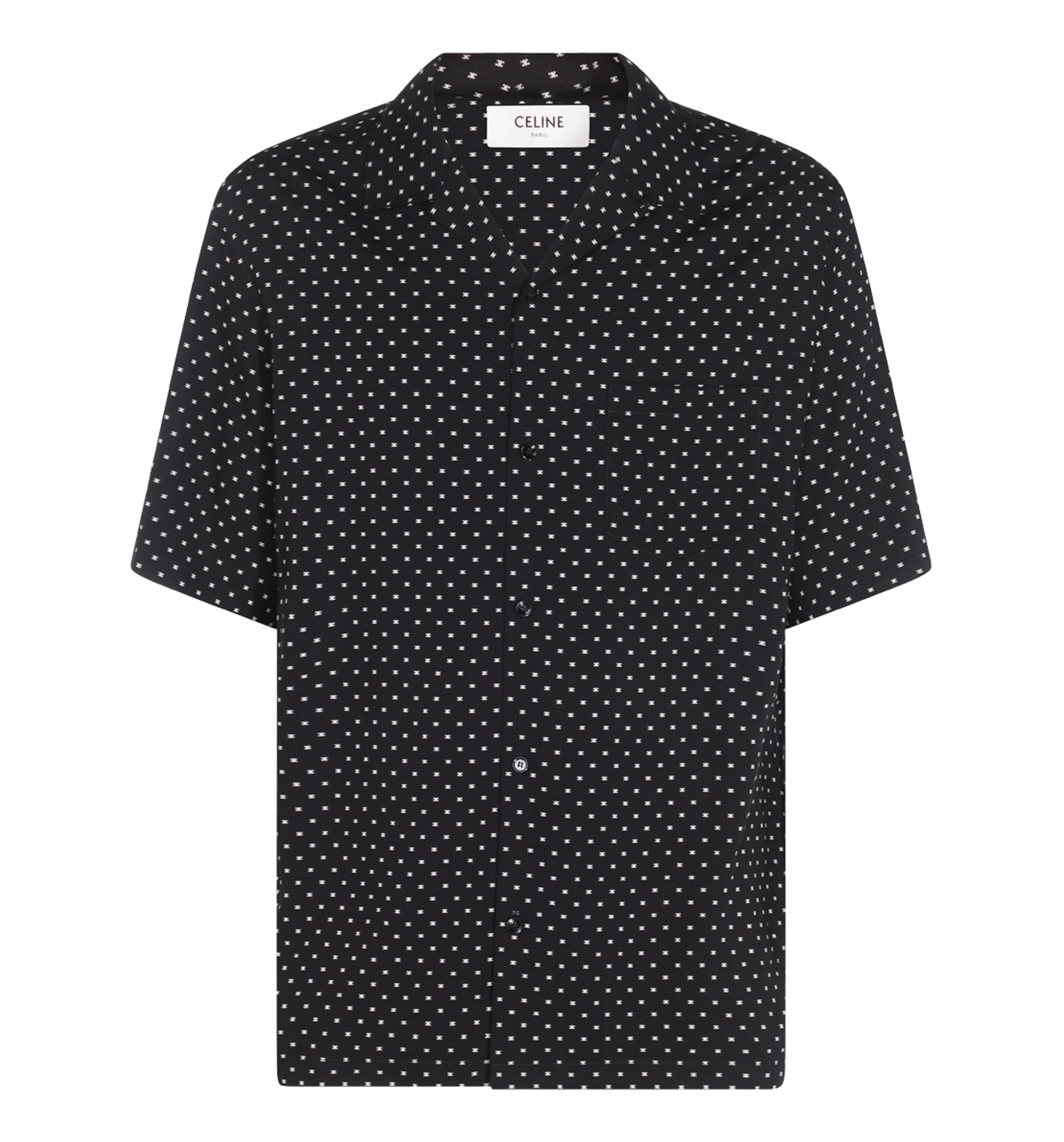 Hawaiian Shirt in Printed Viscose - Black