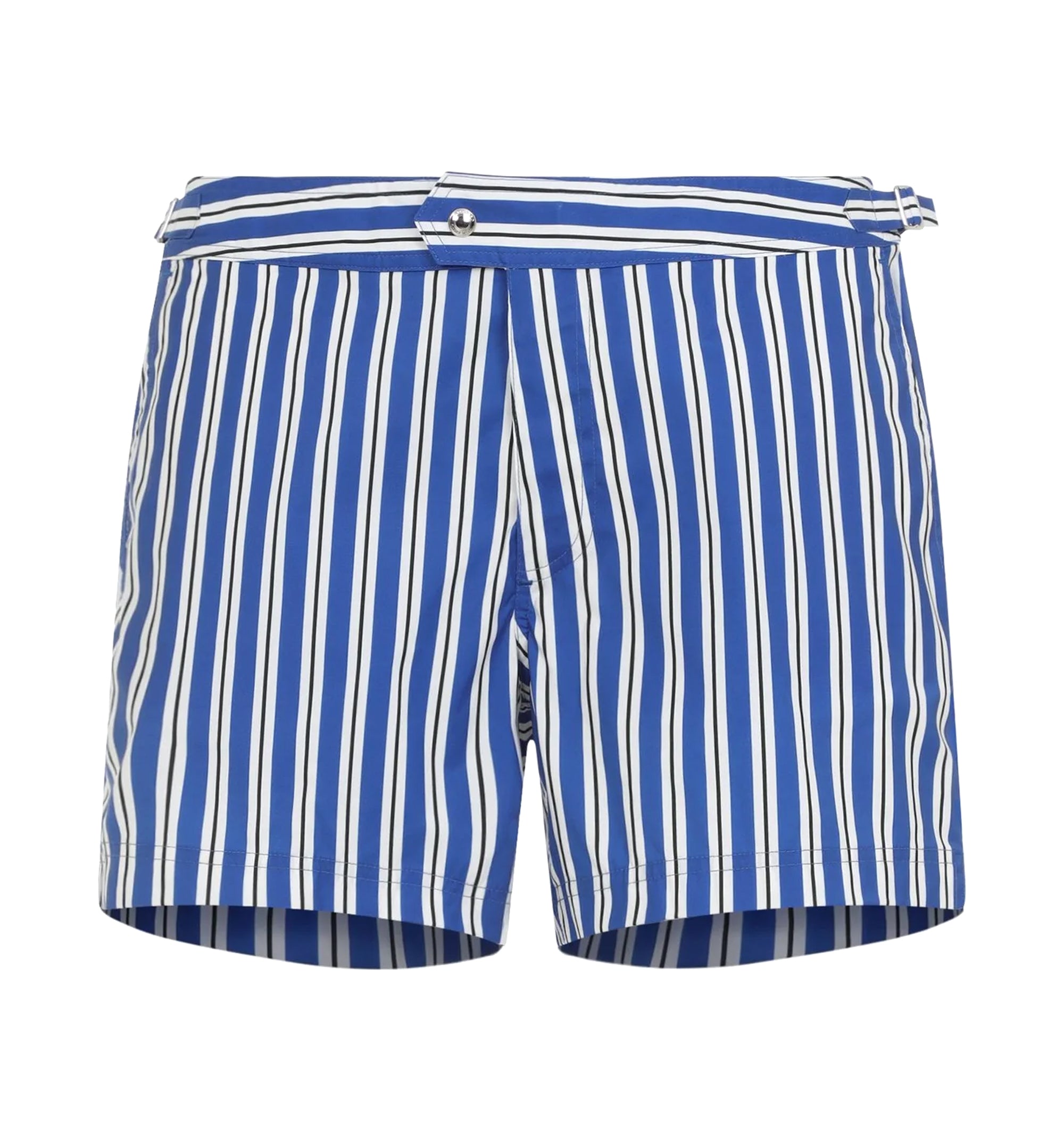 Buckle Detail Striped Swim Shorts