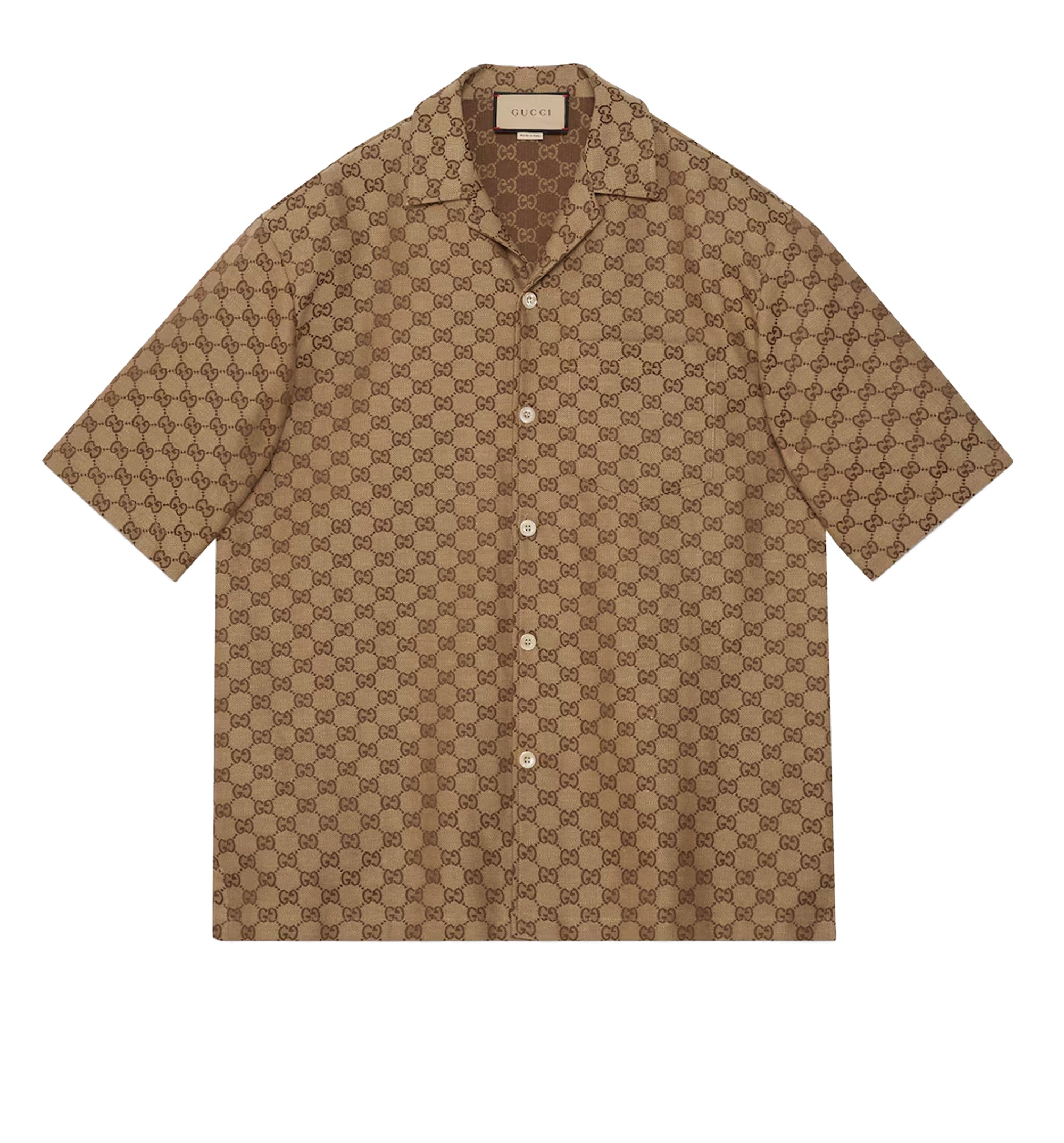 Men's GG Linen Blend Canvas Shirt