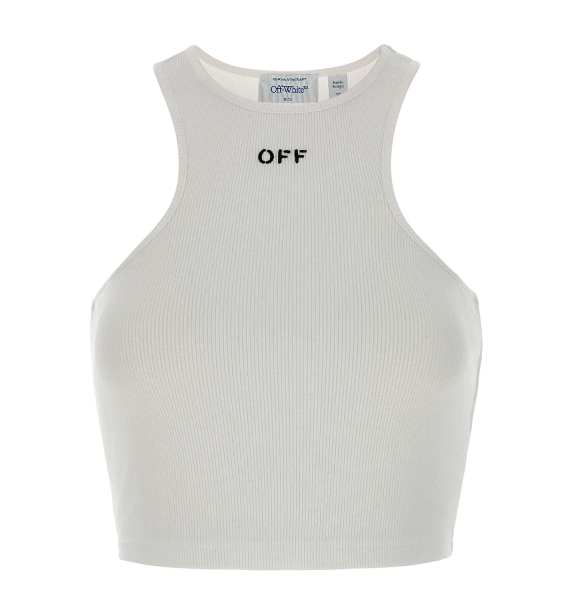 Off Stamp Ribbed Crop Top