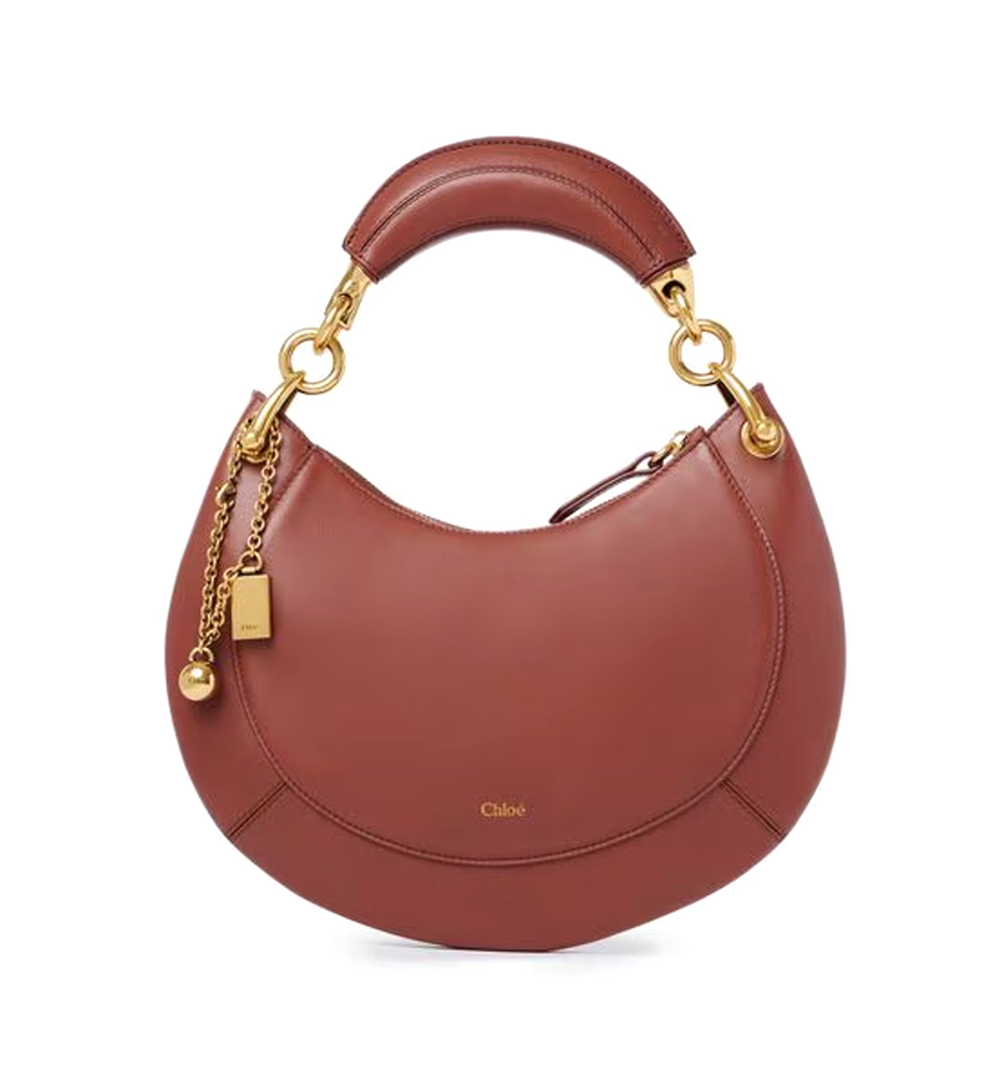 Small Chloé Banana Zipped Hobo Bag In Soft Leather