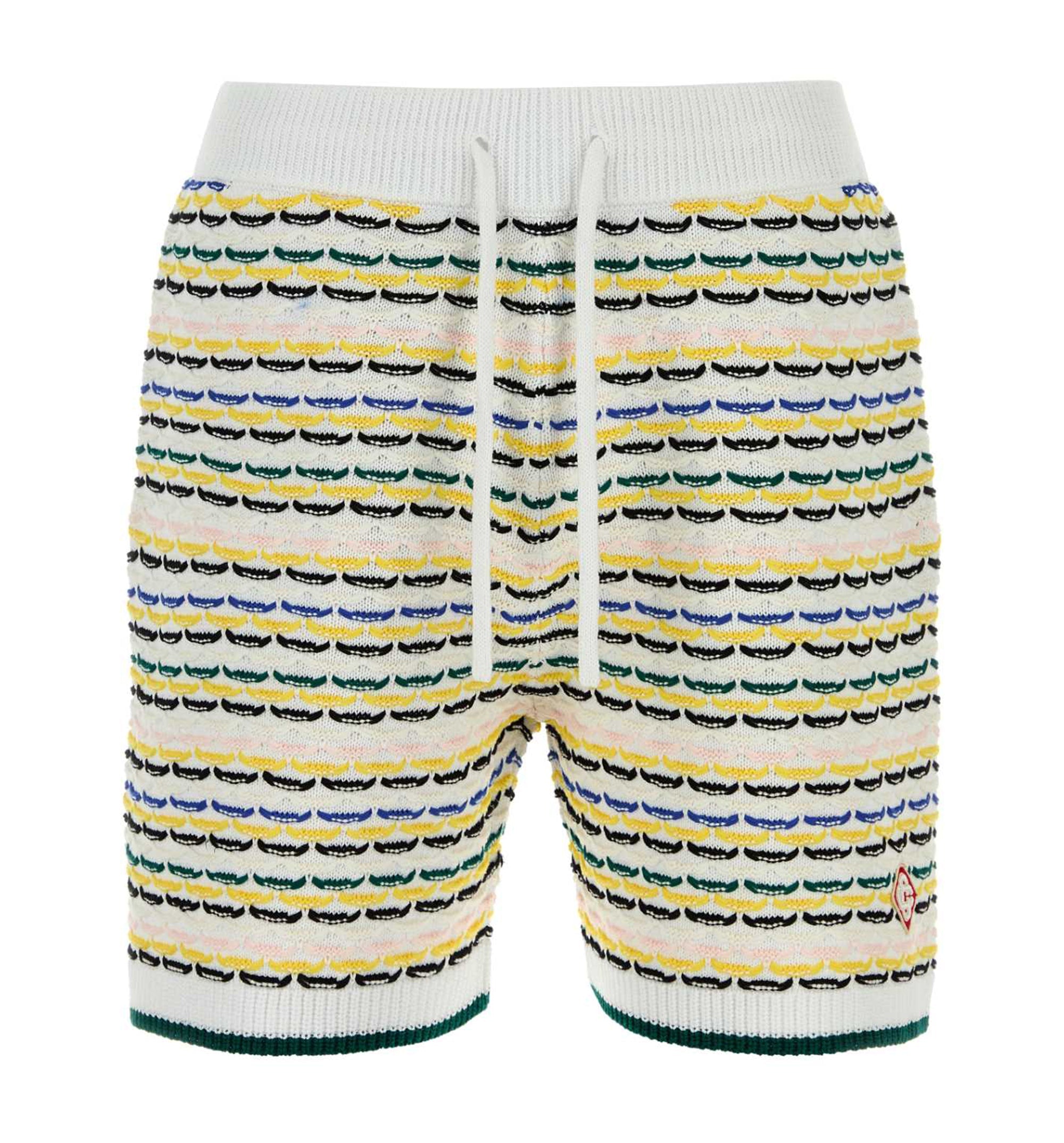 Tuck Stitch Embroidered Bermuda Shorts