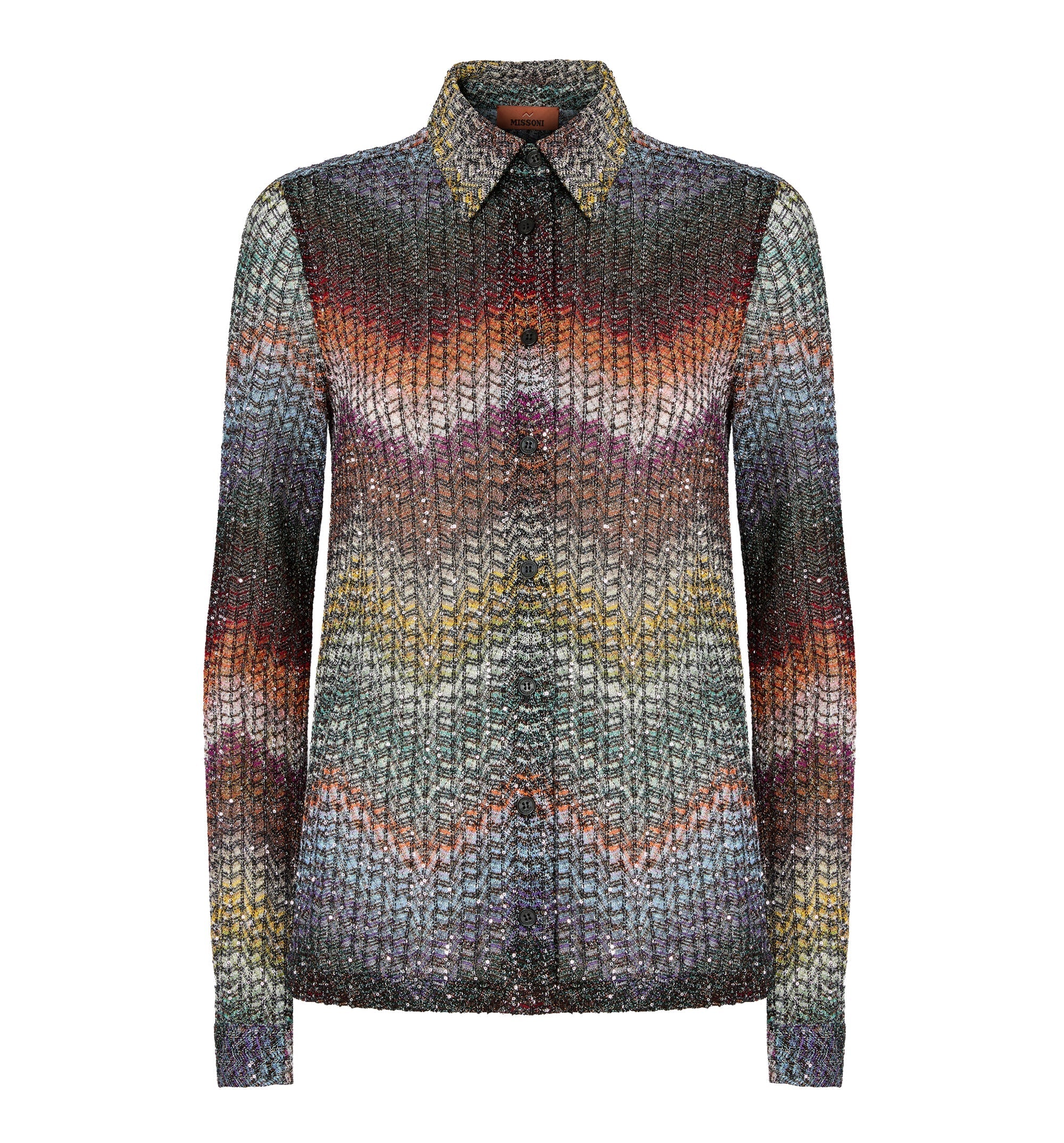 Mixed Viscose Lamé Shirt With Sequins