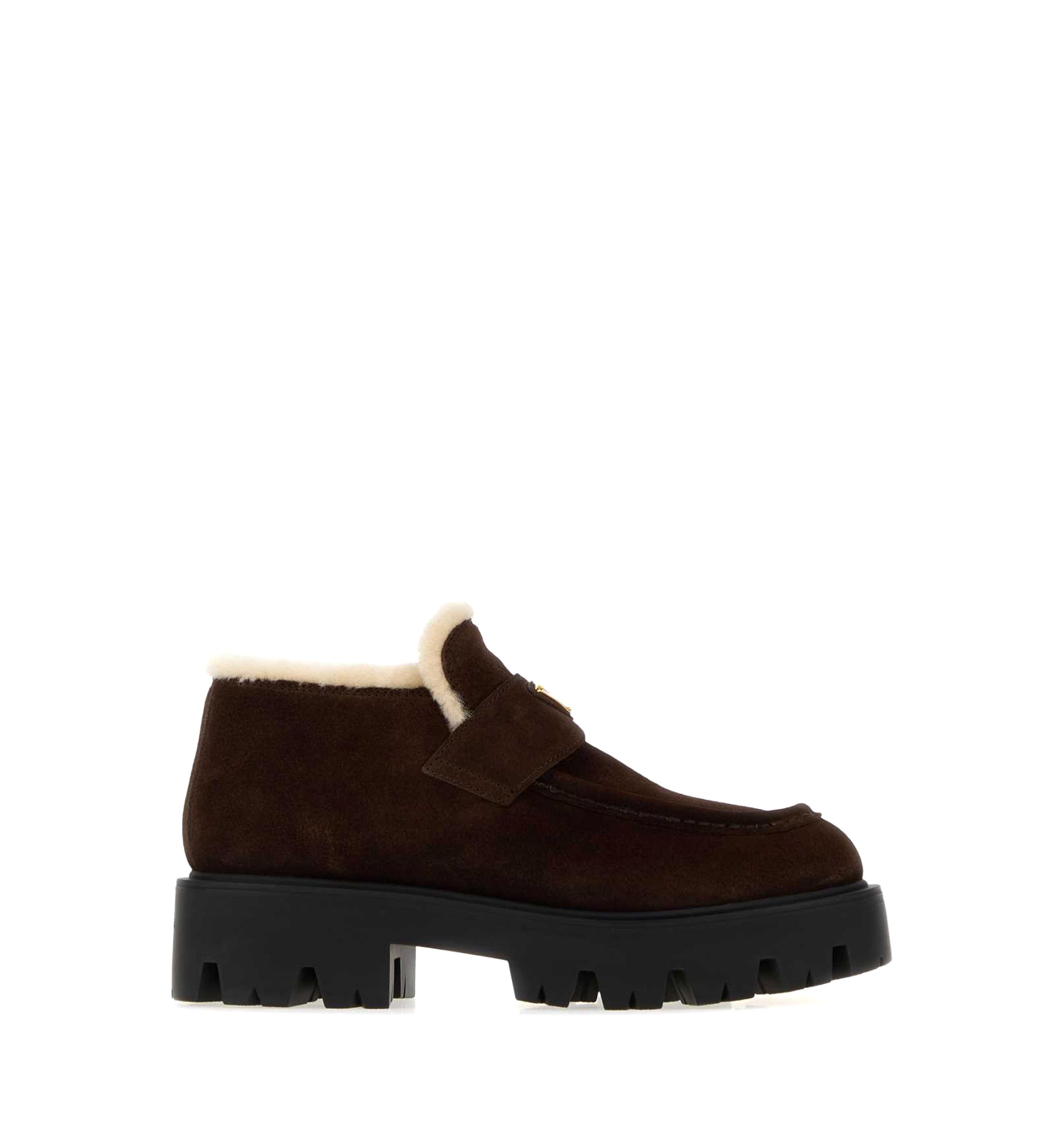 Shearling-lined suede booties