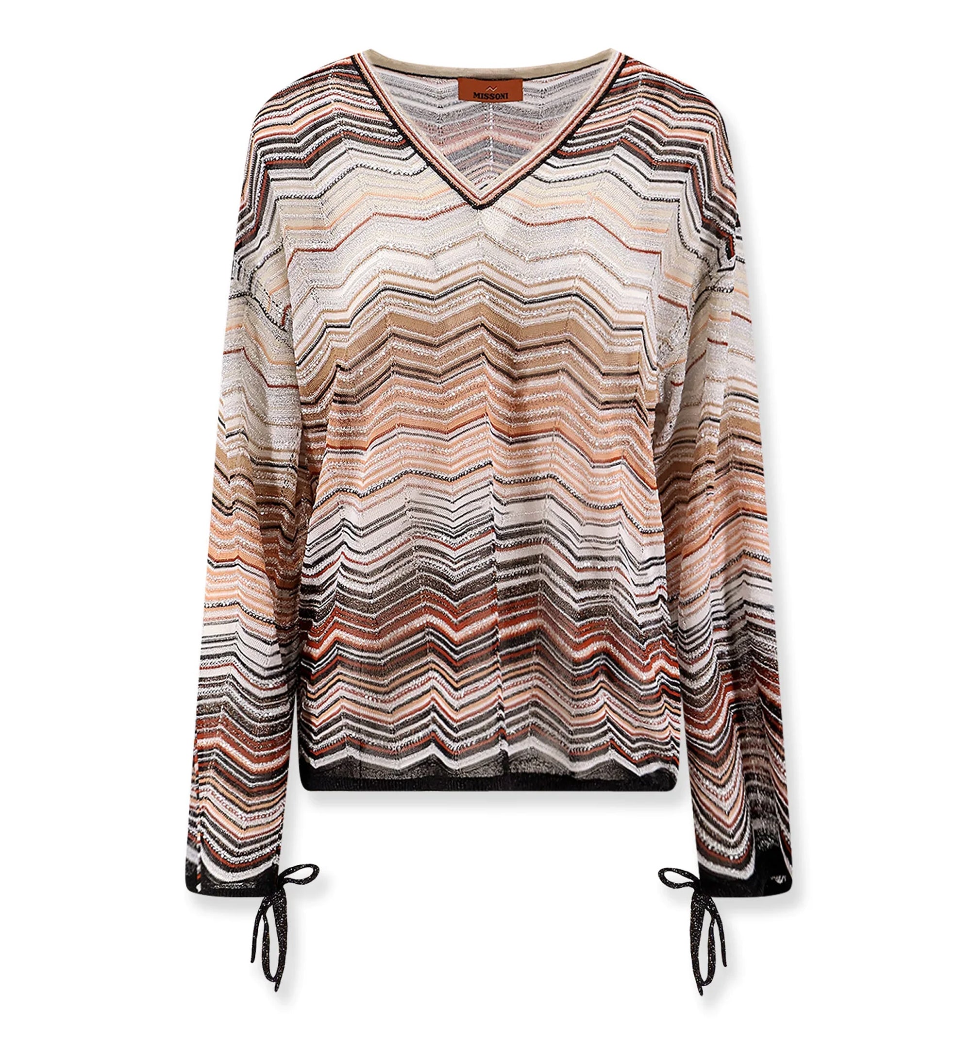 Viscose and Metallic Fiber Sweater With Sequin Embroidery