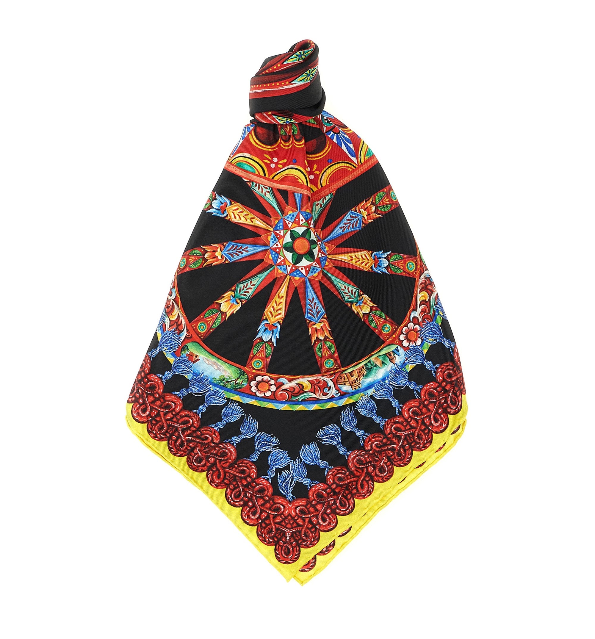 Carretto-Print Silk Twill Scarf