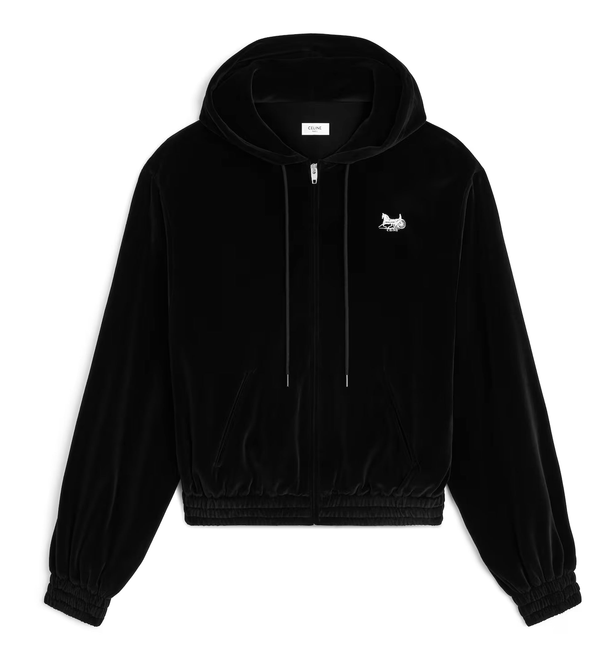 loose zip up hoodie IN velvet jersey