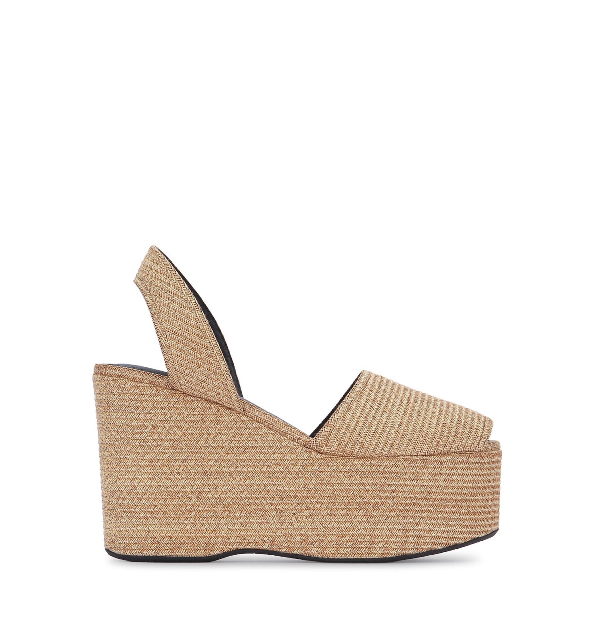 Wedge Sandals In Paper Straw