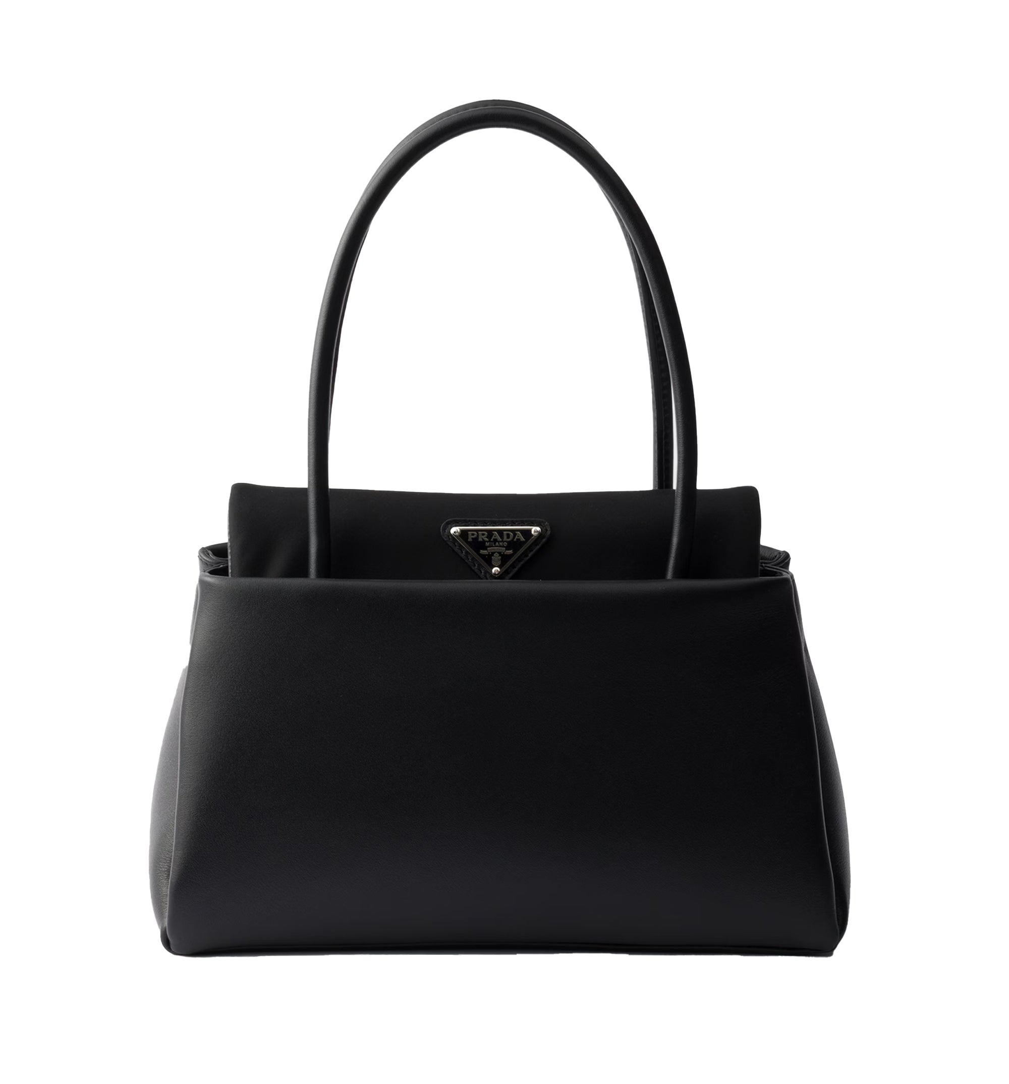 Prada Passage small leather bag with Re-Nylon flap