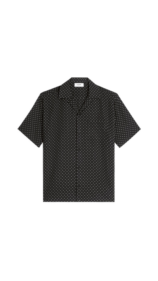 Hawaiian Shirt in Printed Viscose - Black