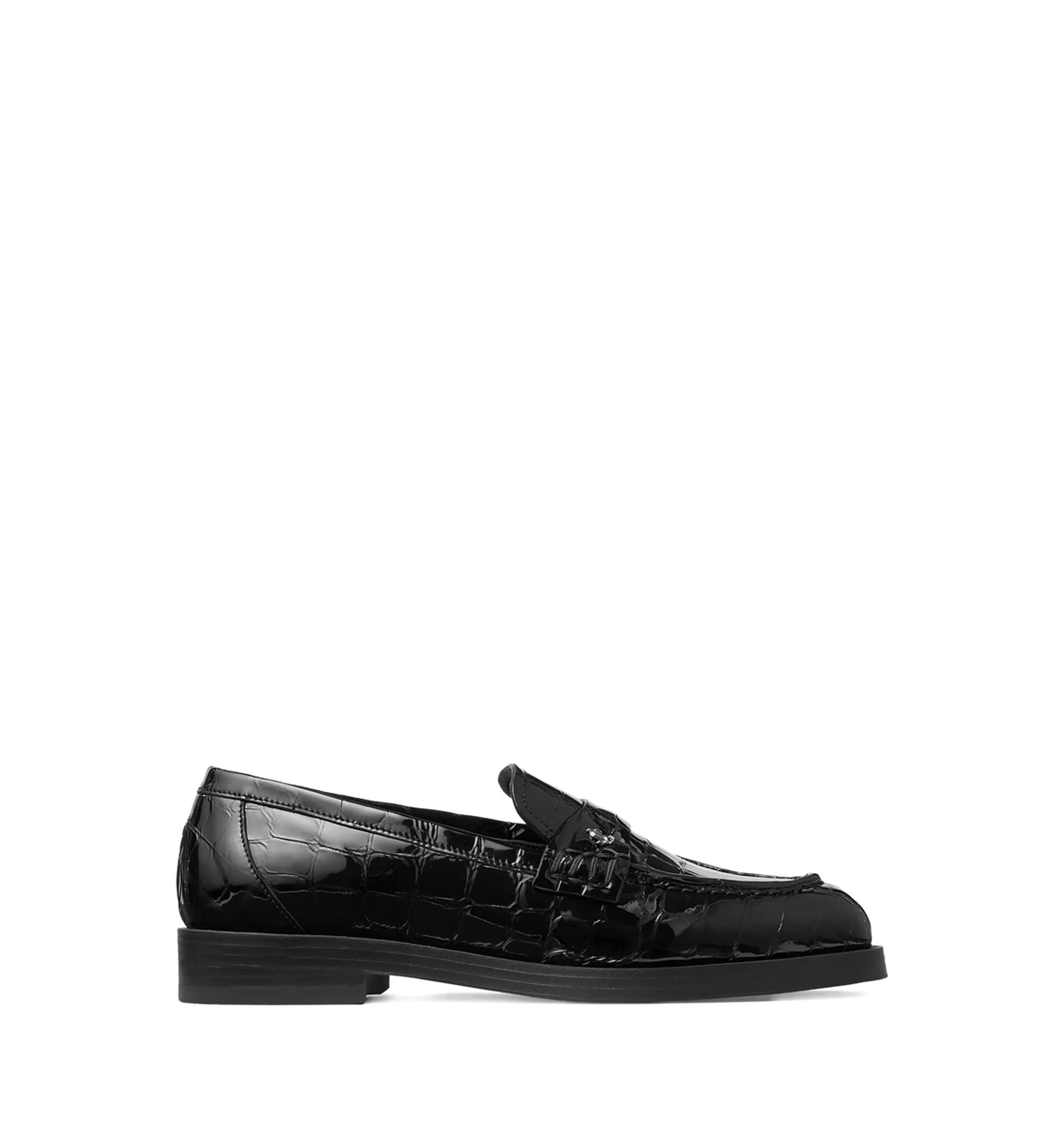 Ivy Loafer Croc-Embossed Leather Loafers