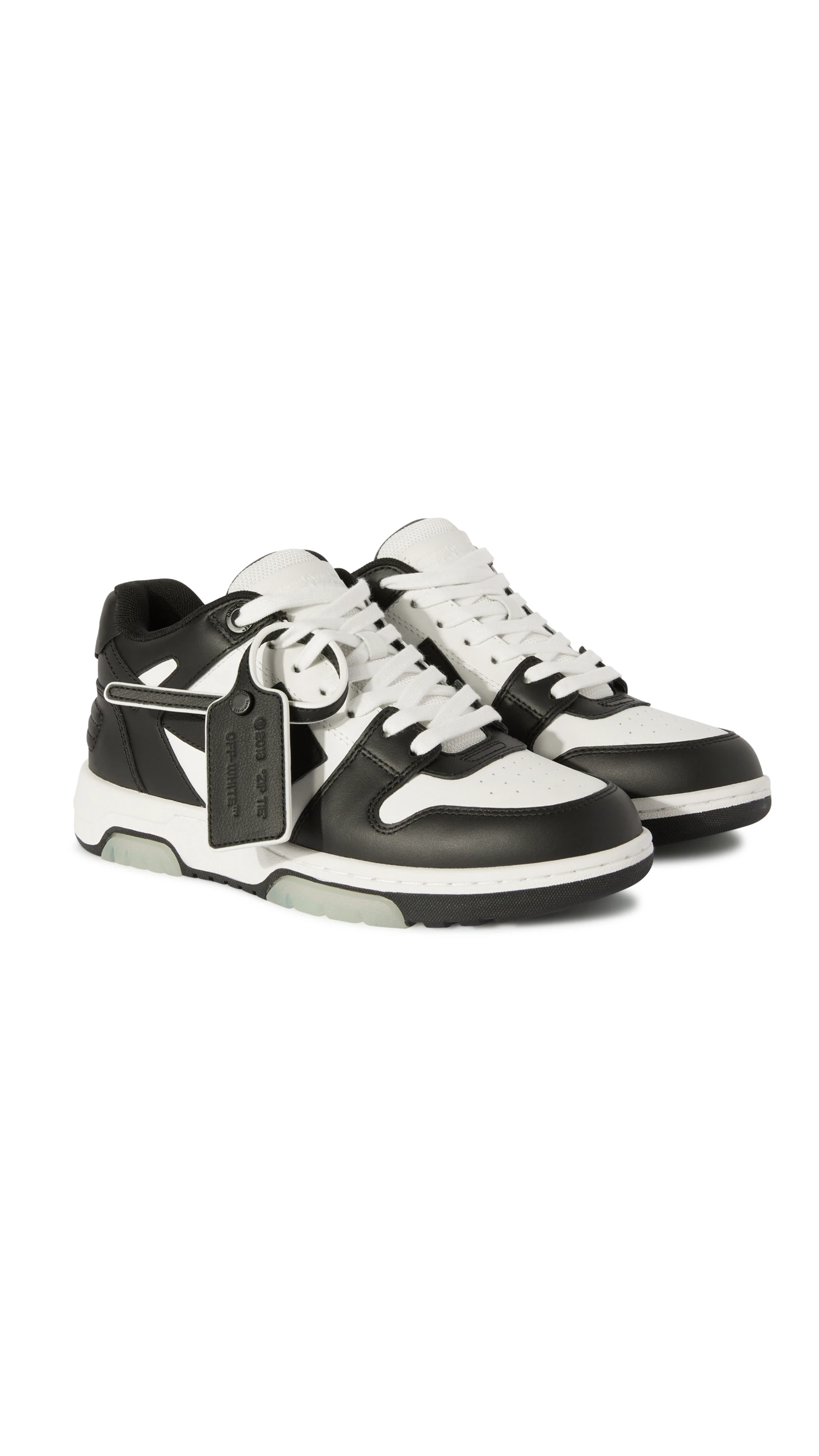 Out Of Office Calf Leather Sneakers - White/Black