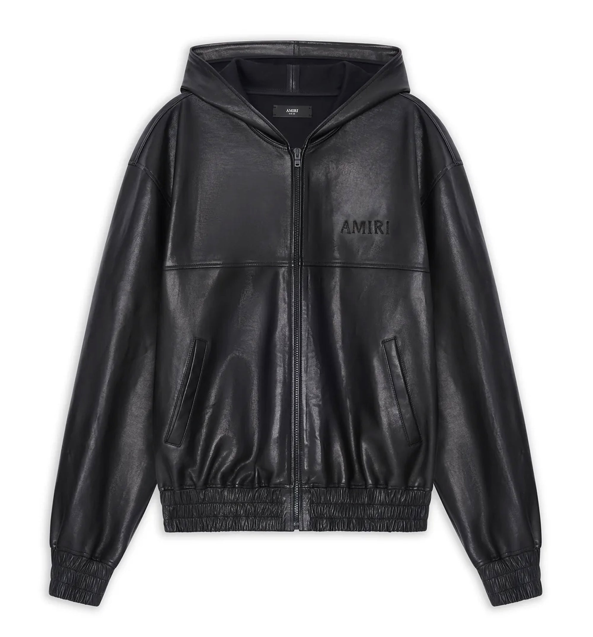 Leather Oversized Zip Hoodie